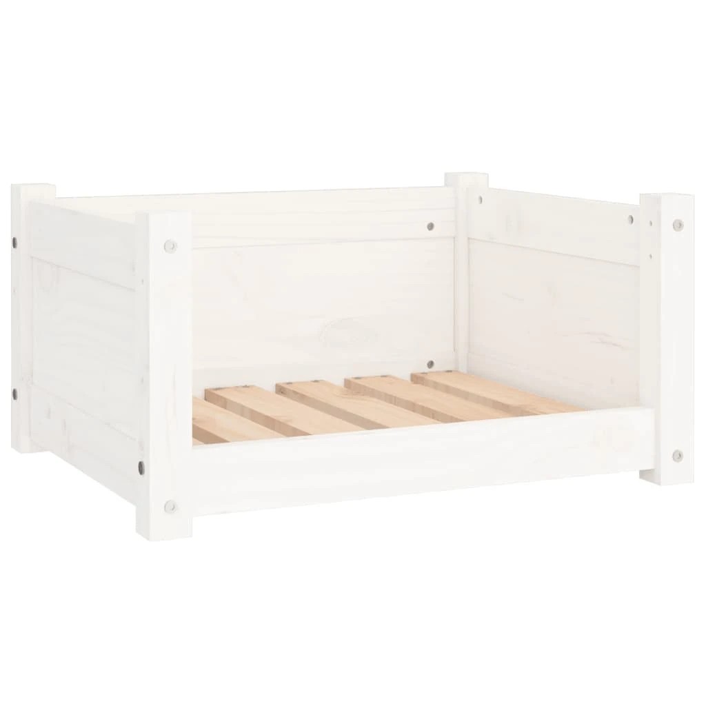 1 vidaXL Dog Bed Pine Wood - White, 1 of 6