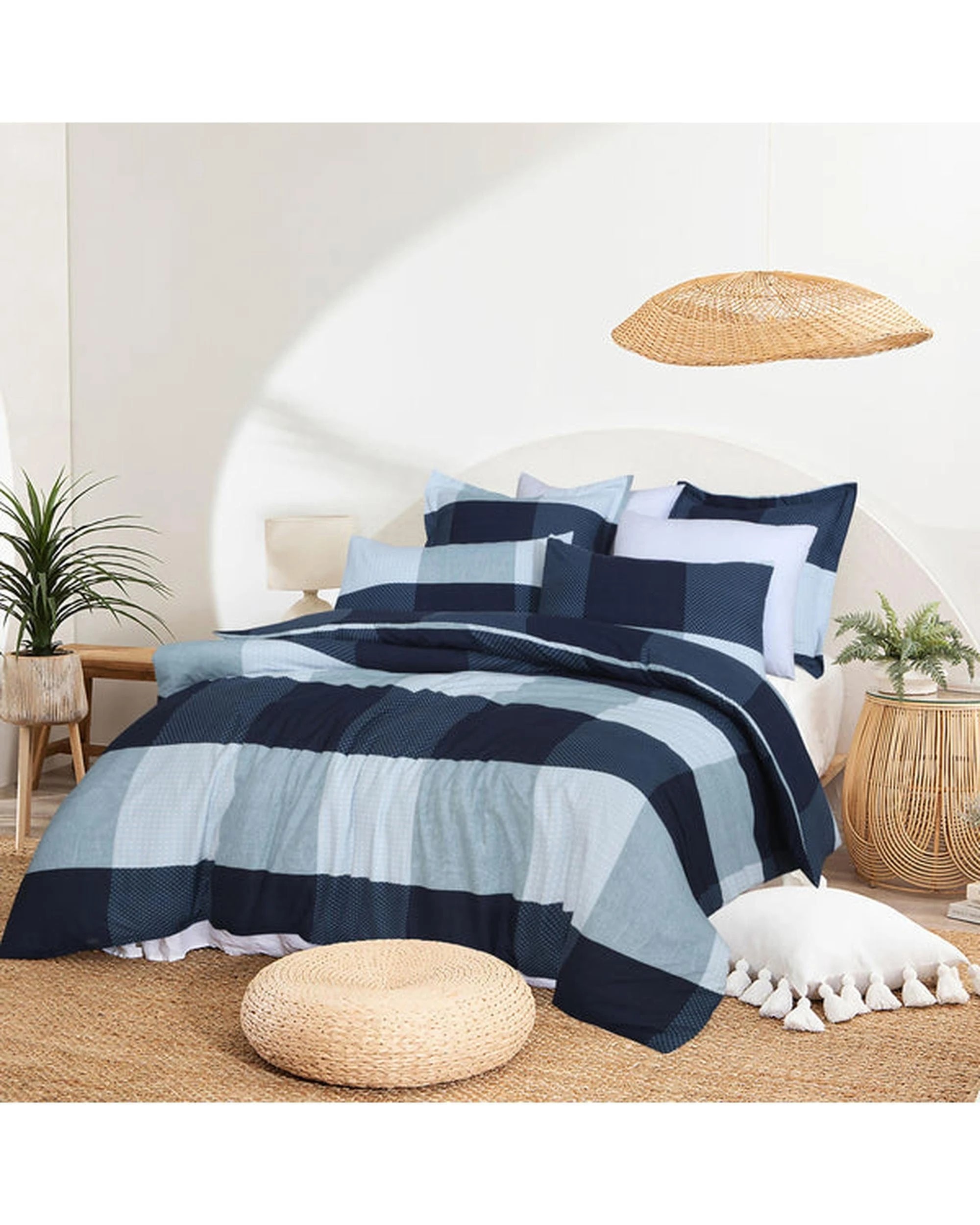 2 Amsons Quilt Cover Set With Extra Standard Pillow Covers - King Bed - Blue, 2 of 6