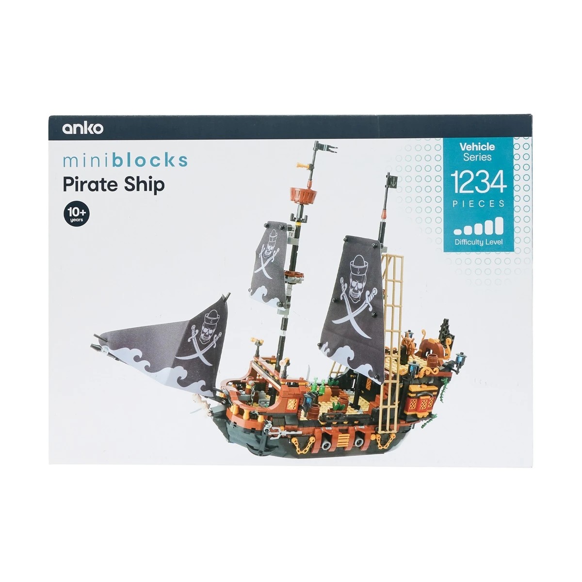 1 1234 Piece Mini Blocks Vehicle Series: Pirate Ship, 1 of 3