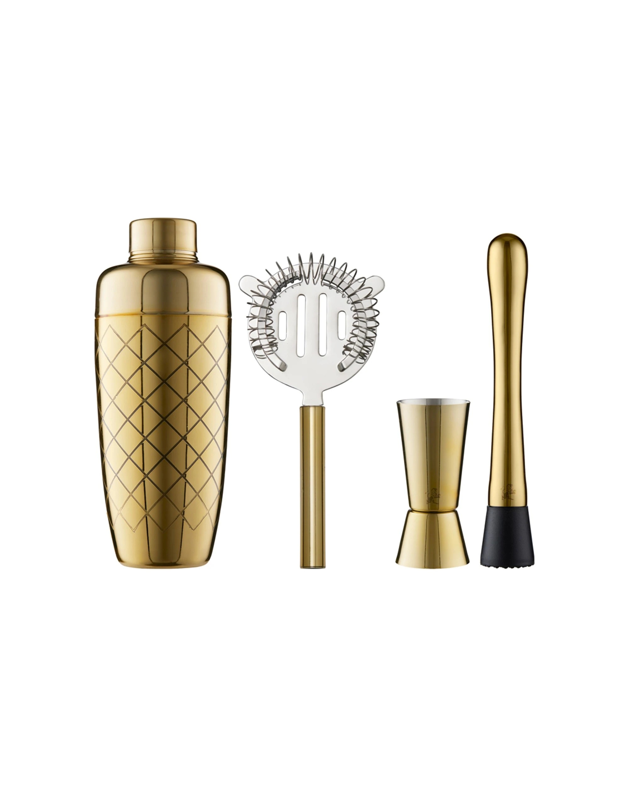 1 Maxwell & Williams 4pc Cocktail Co Lafayette Bar Tool Set For Home Bar
 - Gold, 1 of 3