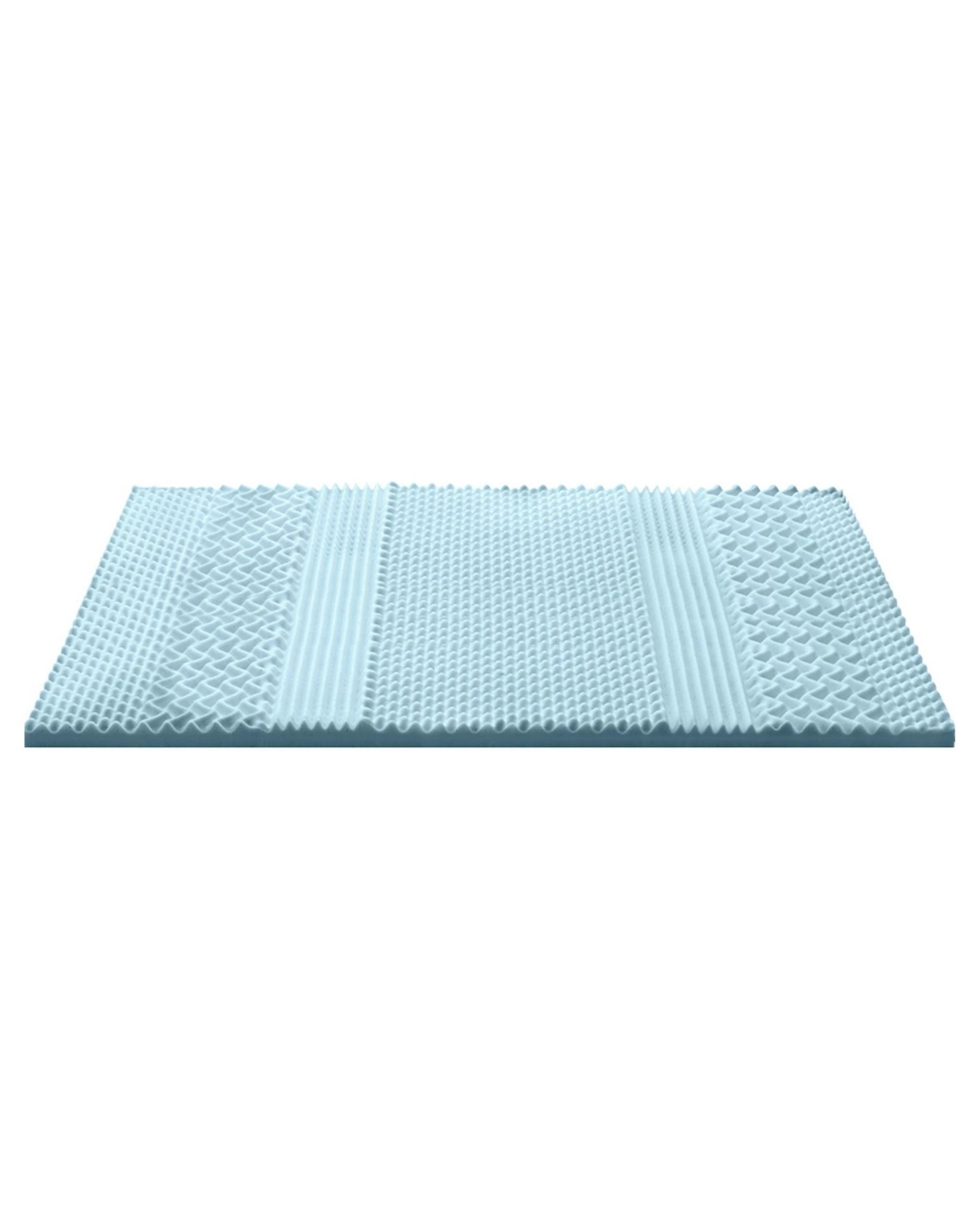 3 Giselle Memory Foam Mattress Topper 7-Zone 8cm King Single - King Single Bed - Blue, 3 of 5