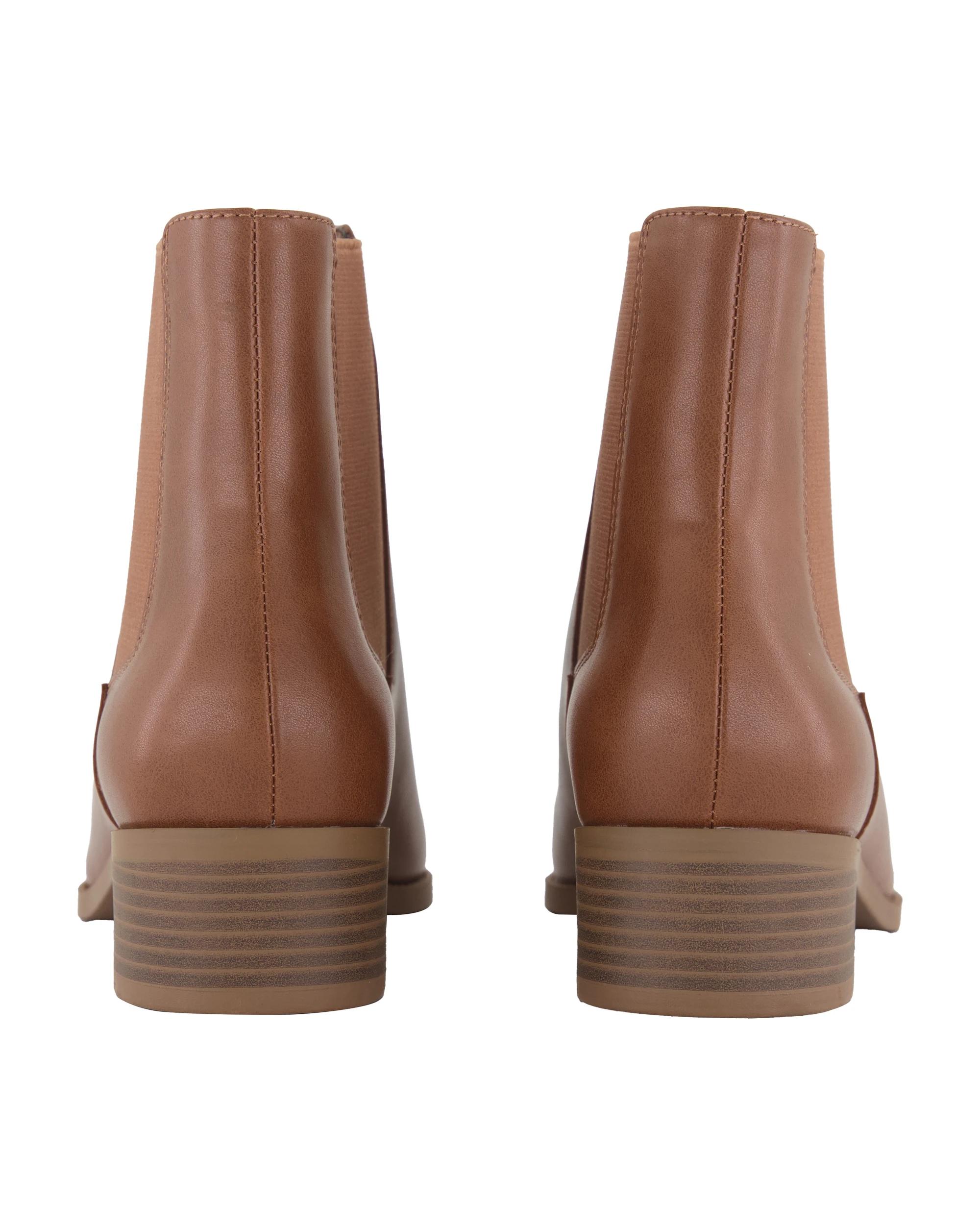 5 Short Block Gusset Boots Tan, 5 of 5