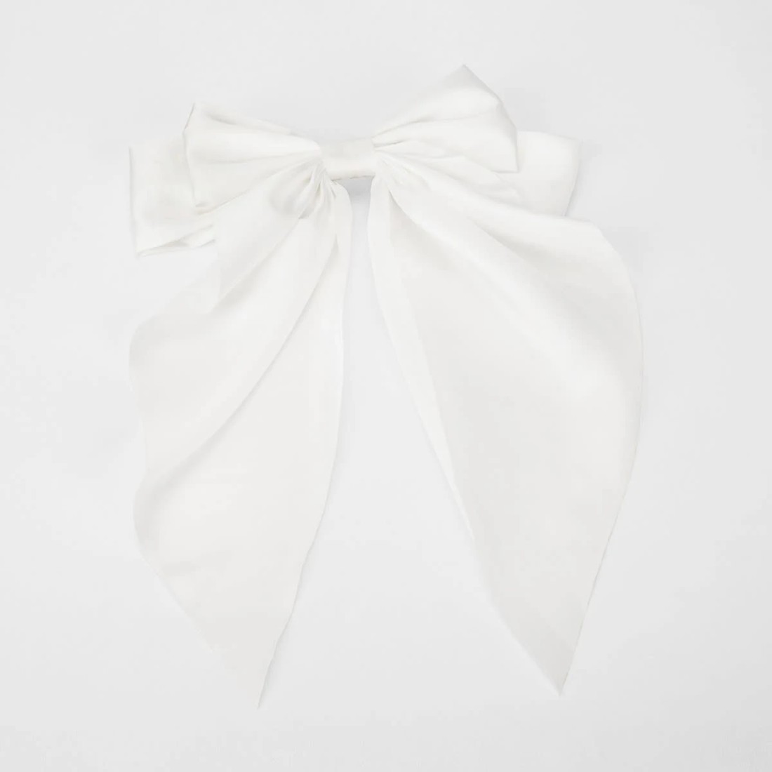 2 White Barrette Large Bow Hair Clip, 2 of 5