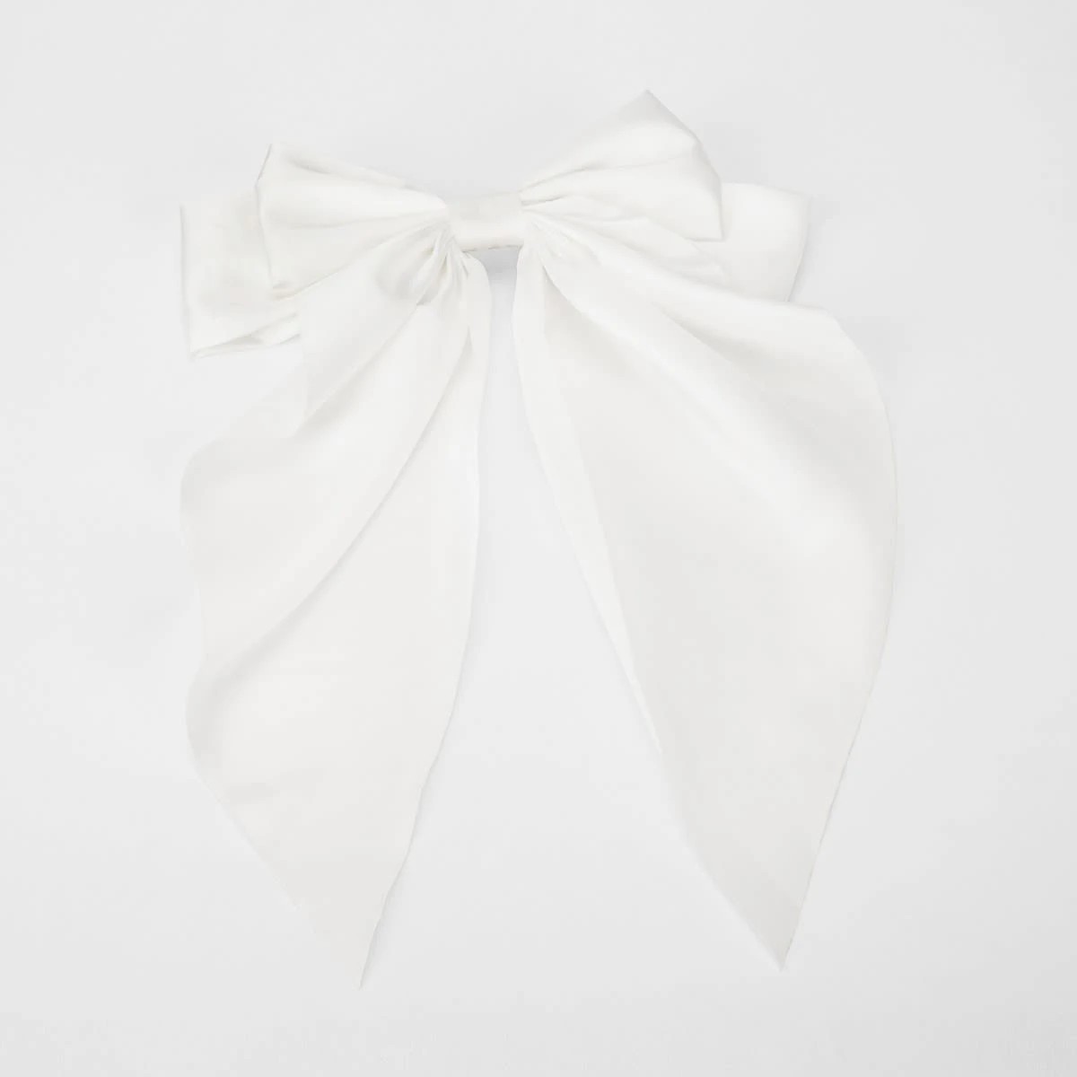 2 White Barrette Large Bow Hair Clip, 2 of 5