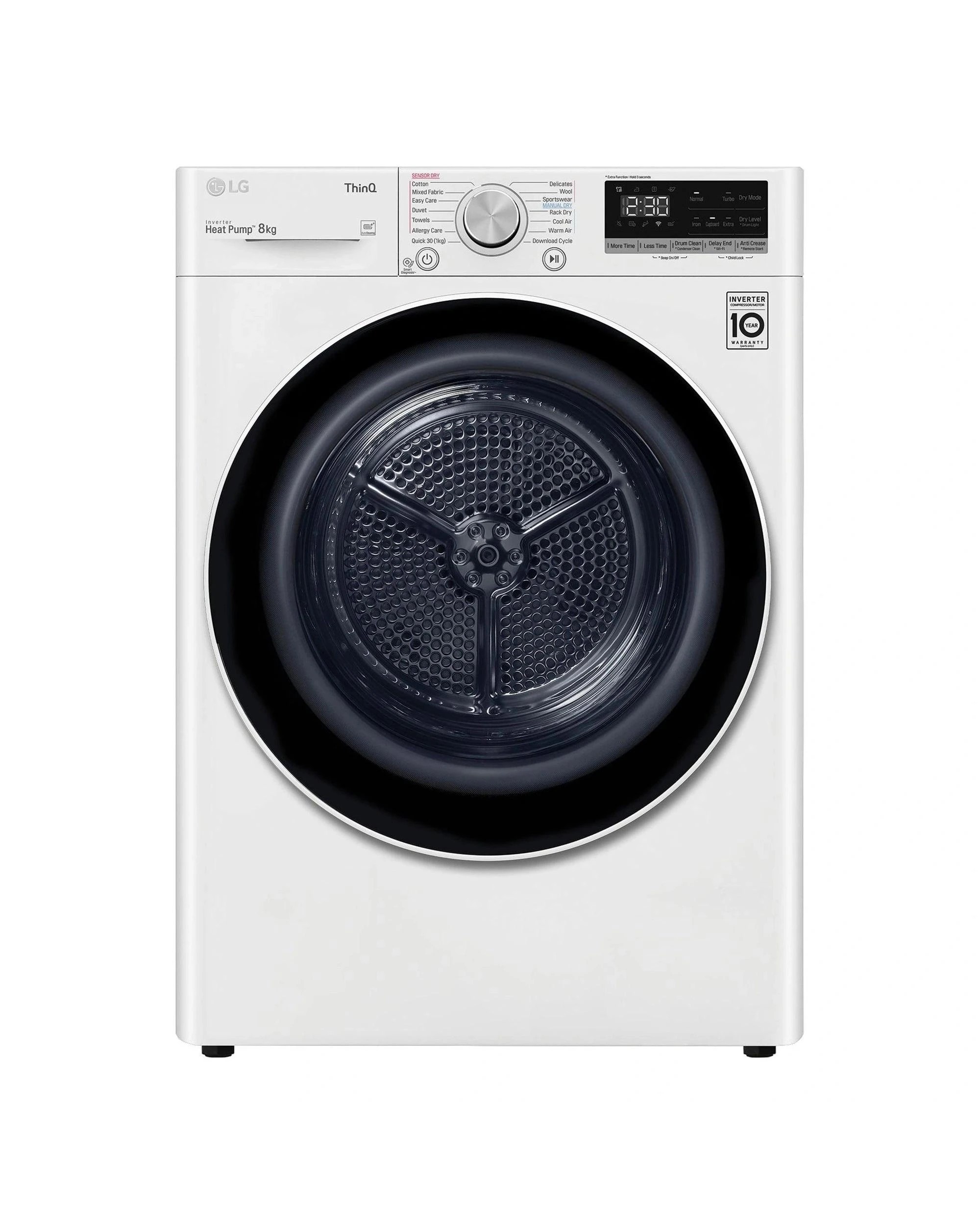 1 LG DVH508W 8kg Series 5 Heat Pump Dryer, 1 of 10