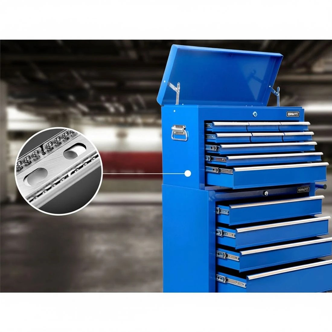 4 Giantz 14 Drawer Tool Box Cabinet Chest Mechanic Garage Storage Trolley - Blue, 4 of 5