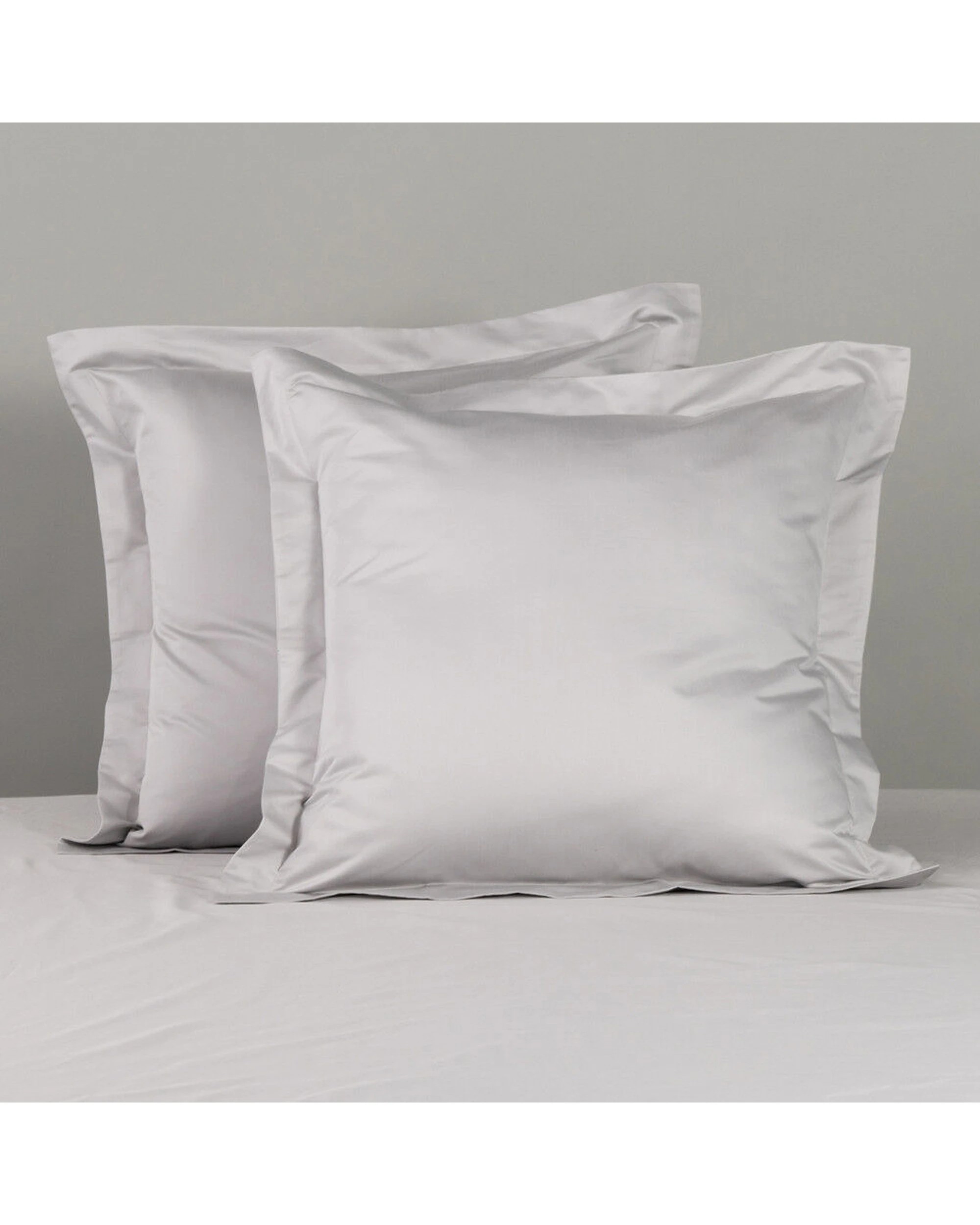 1 Canningvale Mille 2pc 1000TC Cotton Euro Pillowcases - Silver, 1 of 1