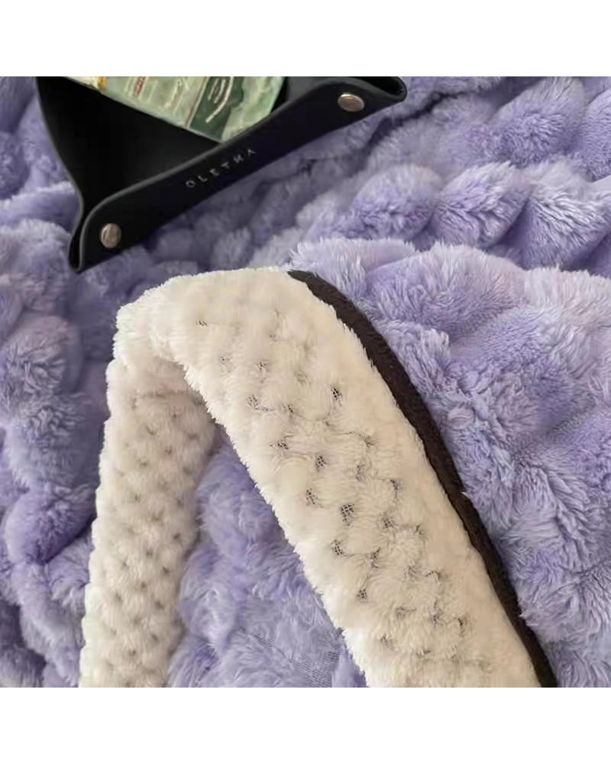 5 Cotton More Large Soft Microsherpa Bed Blanket Throw 200x230cm - Purple, 5 of 7