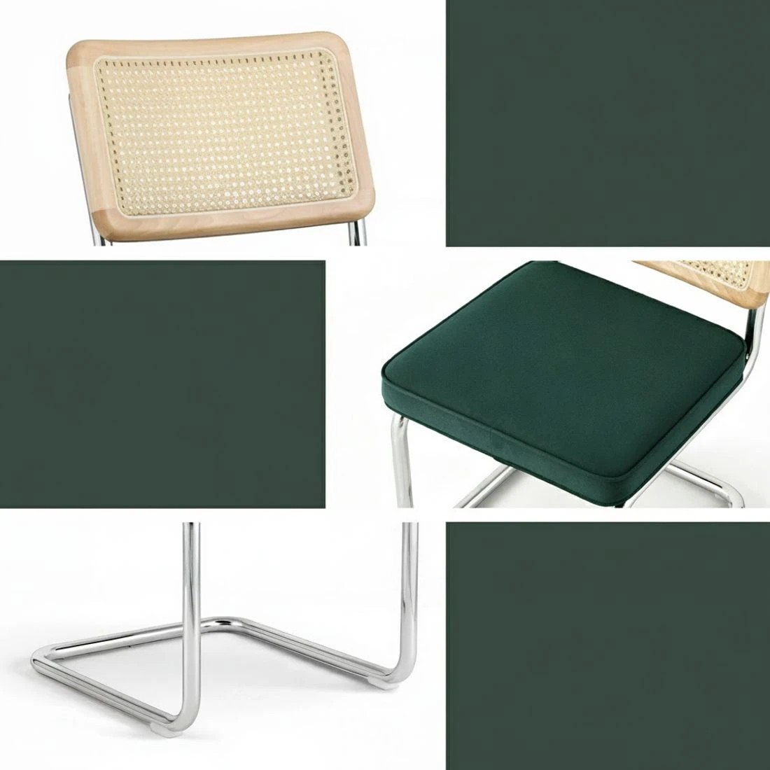 6 Artiss Dining Chairs Set of 4  Rattan Cantilever - Green, 6 of 6