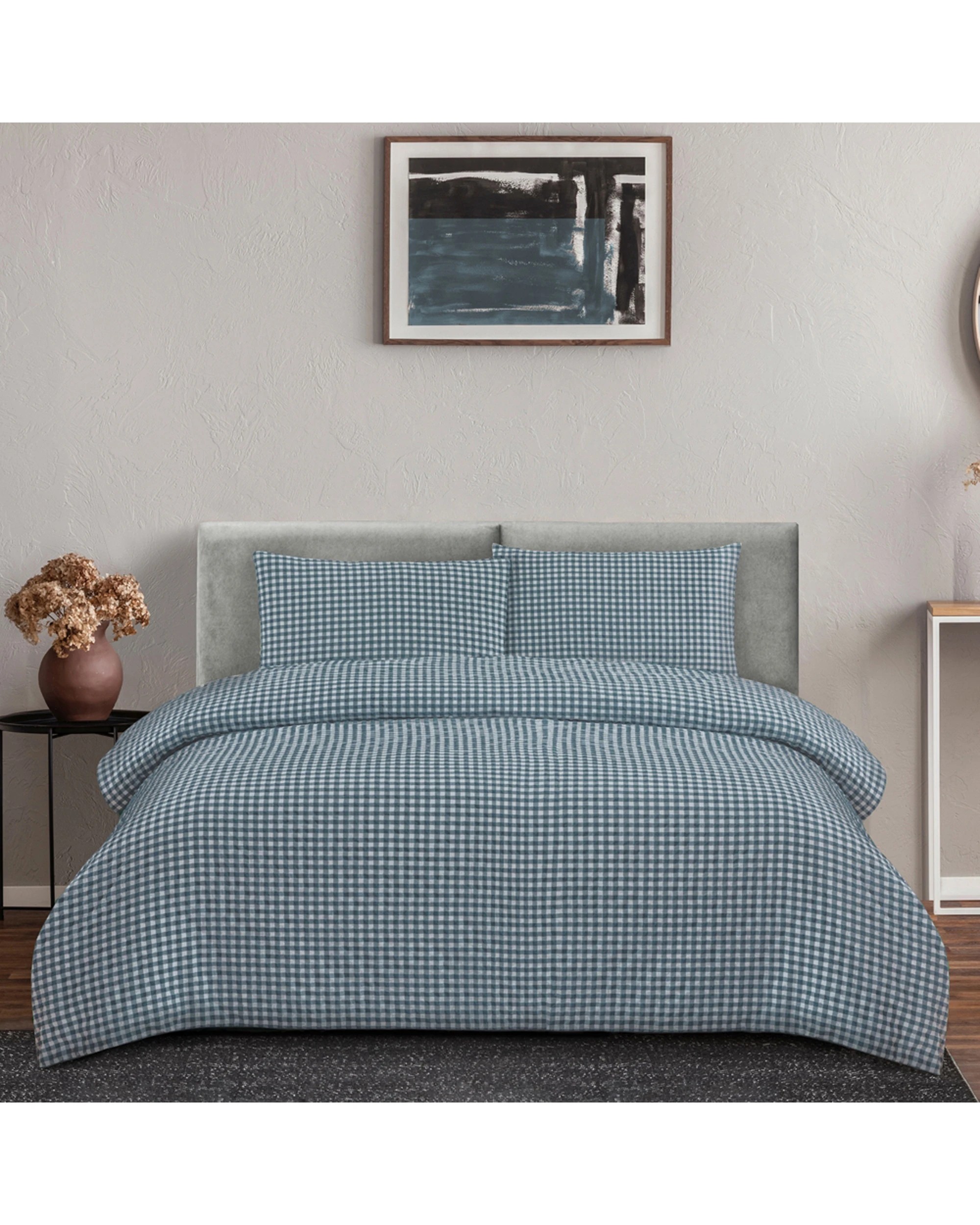 1 Ardor Boudoir Double Rowe 130GSM Quilt Cover Set - Blue, 1 of 1