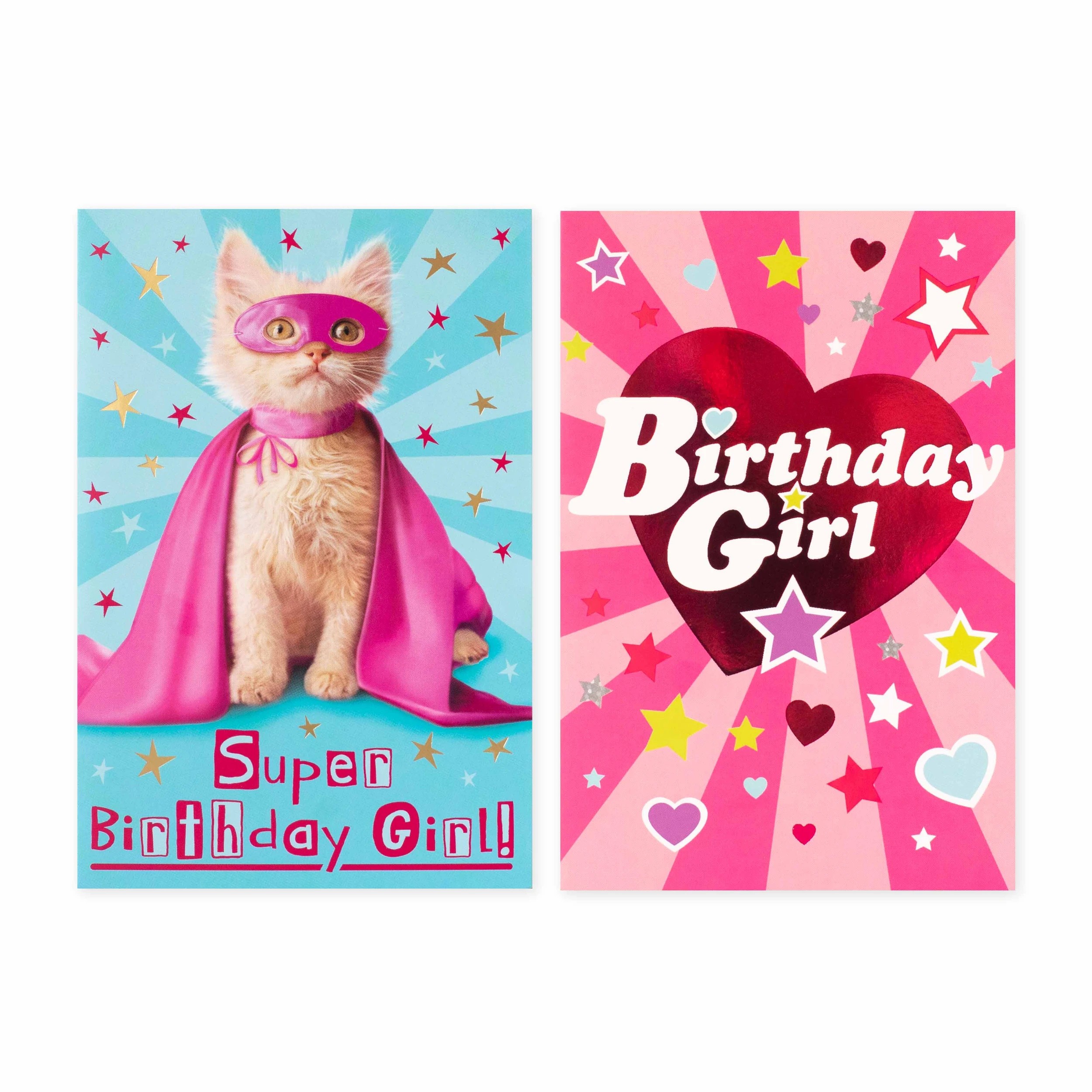2 12 Pack Hallmark Birthday Cards - Super Cat and Birthday Girl, 2 of 4