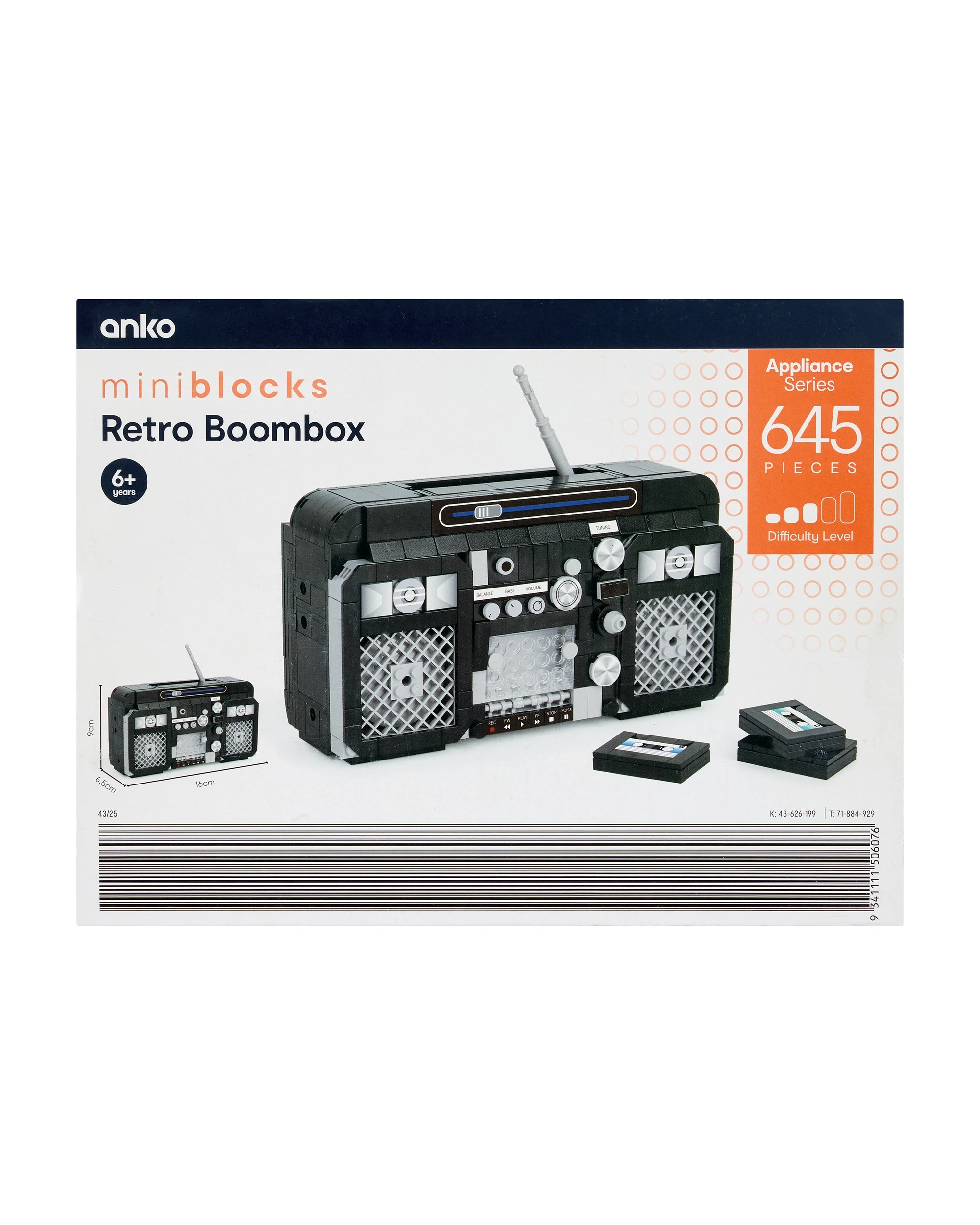 3 645 Piece Mini Blocks Appliance Series: Retro Boombox, 3 of 3