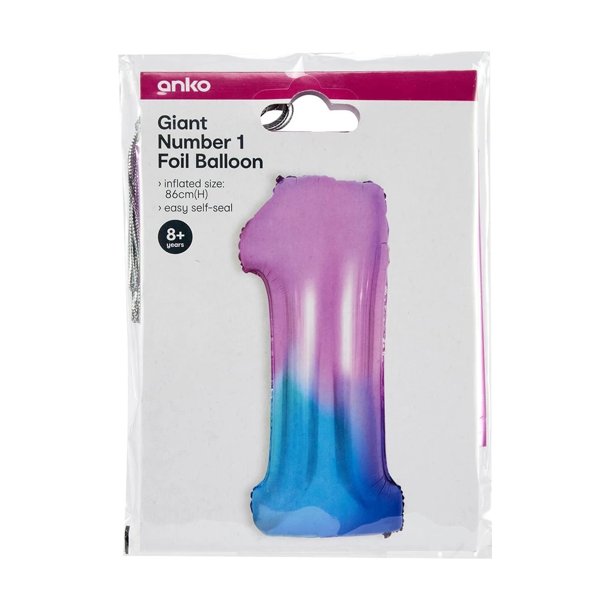 4 Giant Number 1 Foil Balloon, 4 of 4