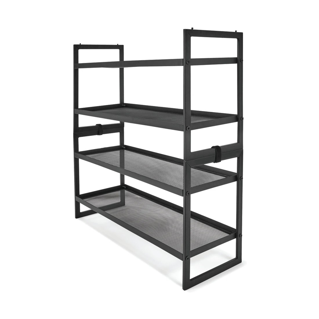 2 2 Tier Metal Stackable Mesh Shoe Rack, 2 of 5