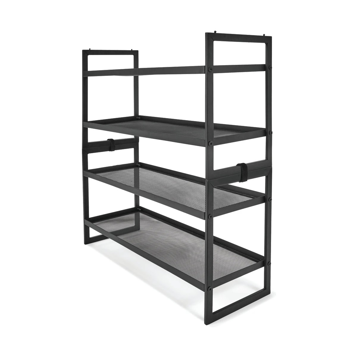 2 2 Tier Metal Stackable Mesh Shoe Rack, 2 of 5