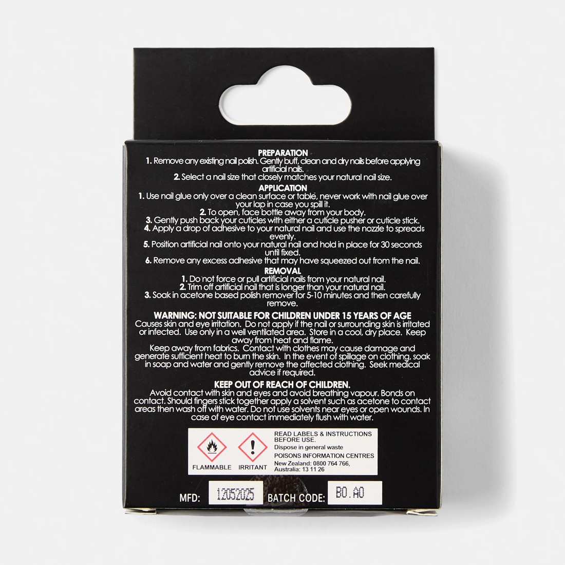 2 OXX Cosmetics 24 Pack Artificial Nails with Adhesive - Medium Square Shape, Neon Emboss, 2 of 5