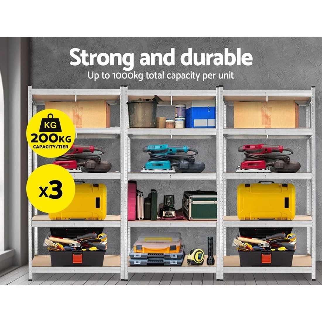 1 Giantz 3x1.8M Garage Shelving Warehouse Rack Pallet Racking Storage Shelf - Multi, 1 of 5