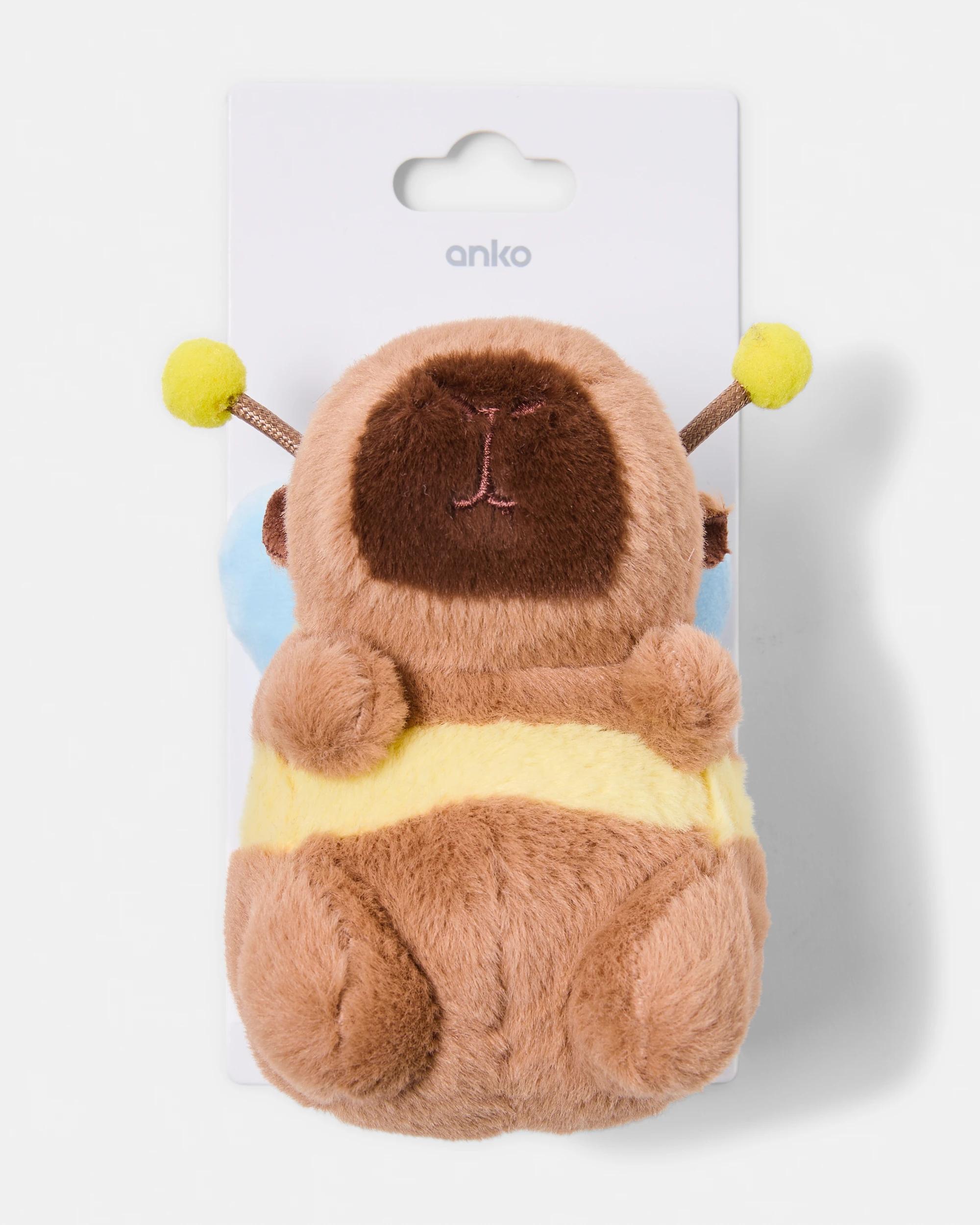 3 Bee Capybara Charm Keyring - Brown and Gold Tone Brown, 3 of 3