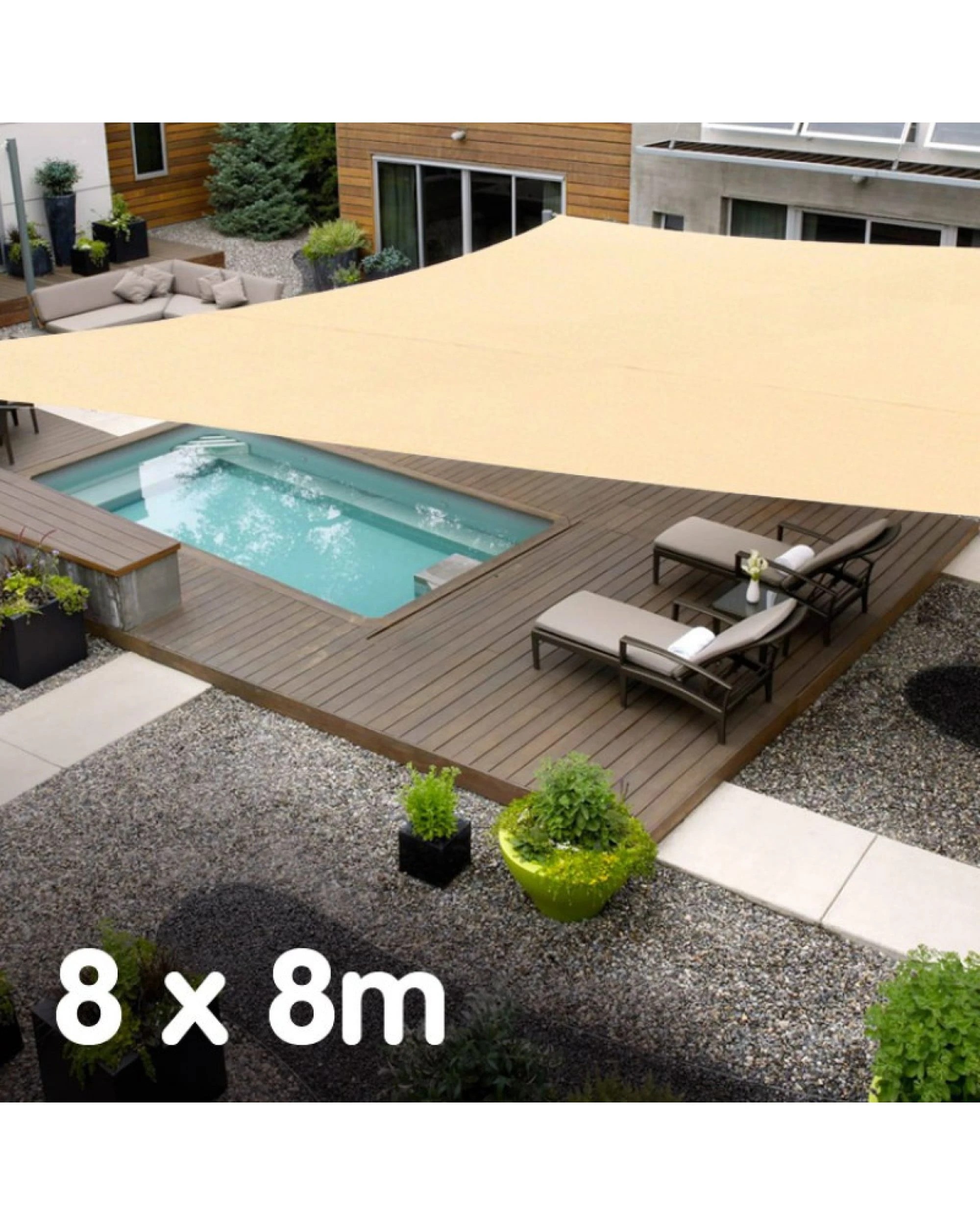 2 Wallaroo 8m x 8m Rectangular Shade Sail - Yellow, 2 of 3