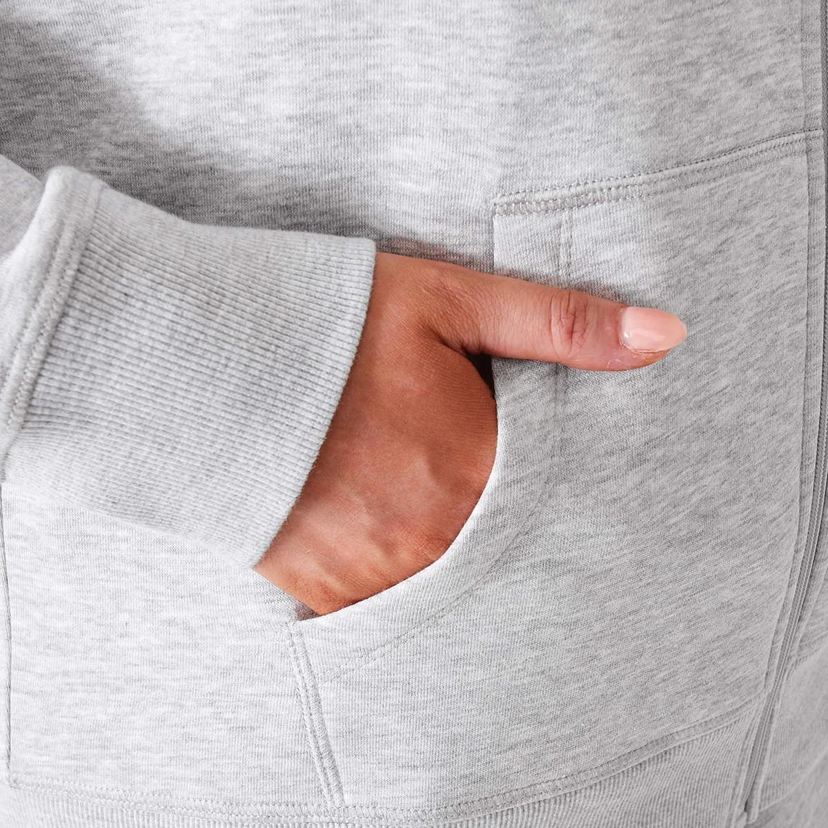 8 Active Womens Core Zip Through Hoodie Grey Marle, 8 of 9
