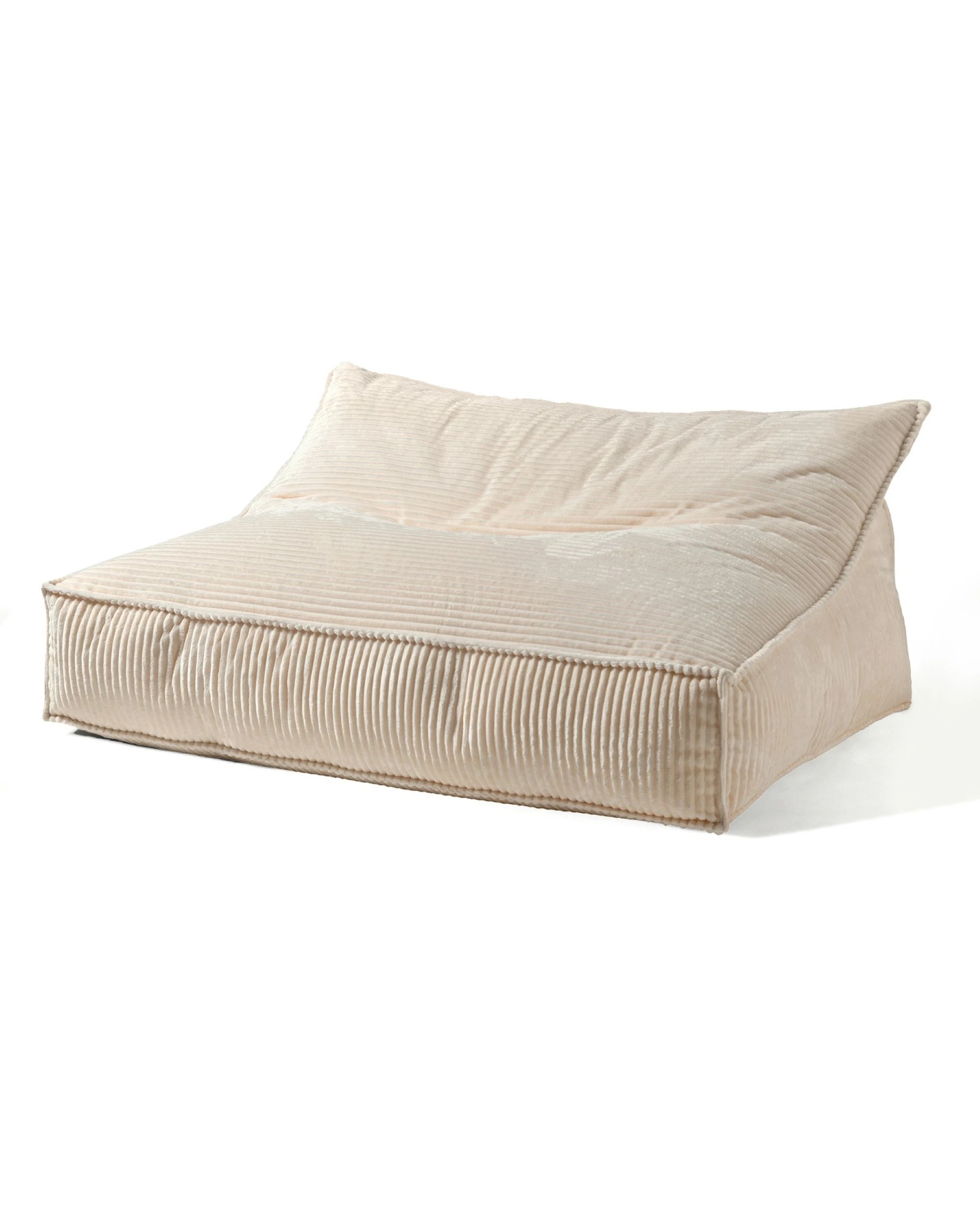 2 Cadence & Co. Wilde Ribbed Luxe Fleece Double Sofa Bean Bag Lounge Cover - Vanilla Cream, 2 of 7