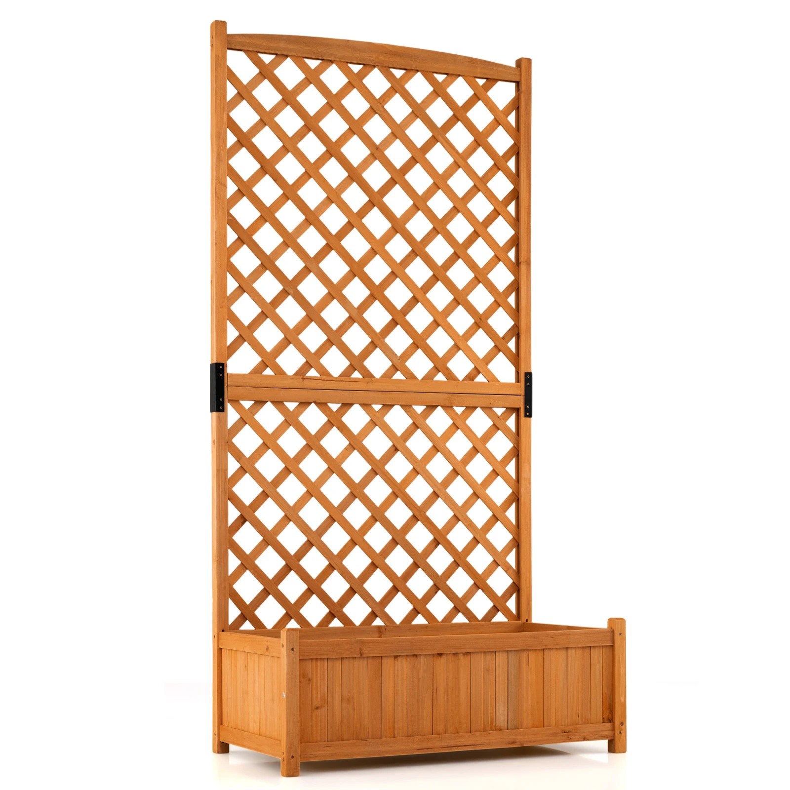 1 Costway Raised Garden Bed Planter Box w/Trellis Freestanding Garden Planter, 1 of 1