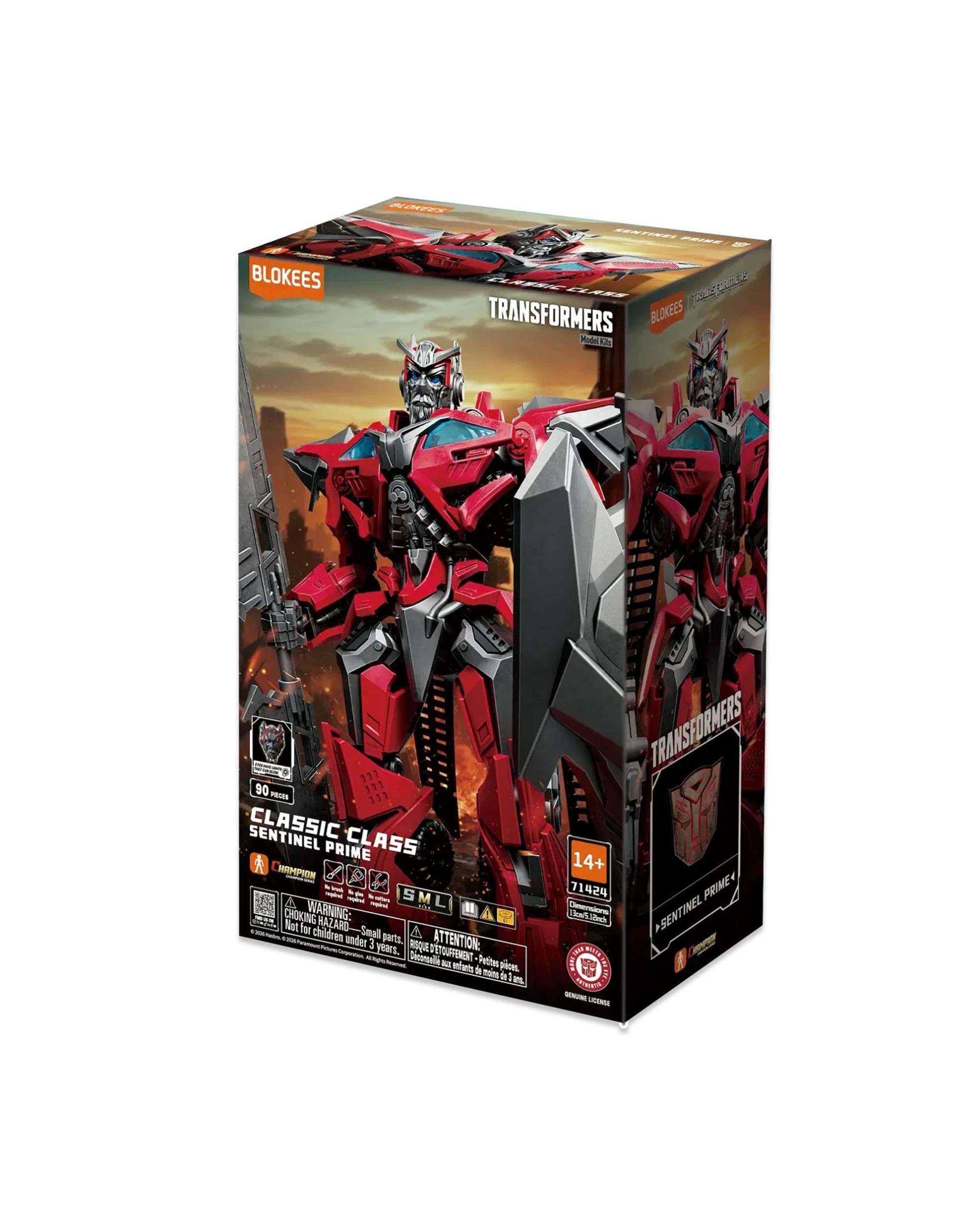 1 Blokees Transformers Dark of the Moon Classic Class 24 Sentinel Prime Action Figure Model Kit, 1 of 8