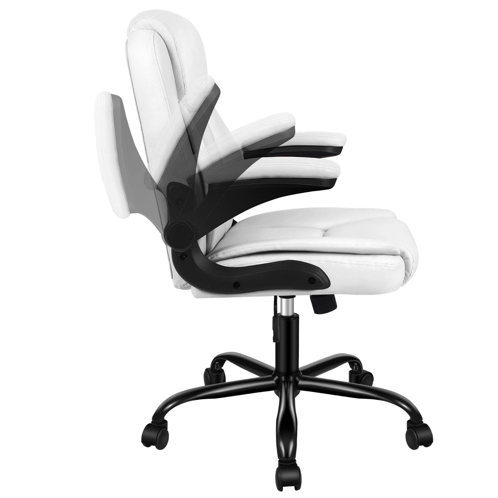 6 Alfordson Massage Office Chair Executive Computer Gaming Seat PU Leather - White, 6 of 10