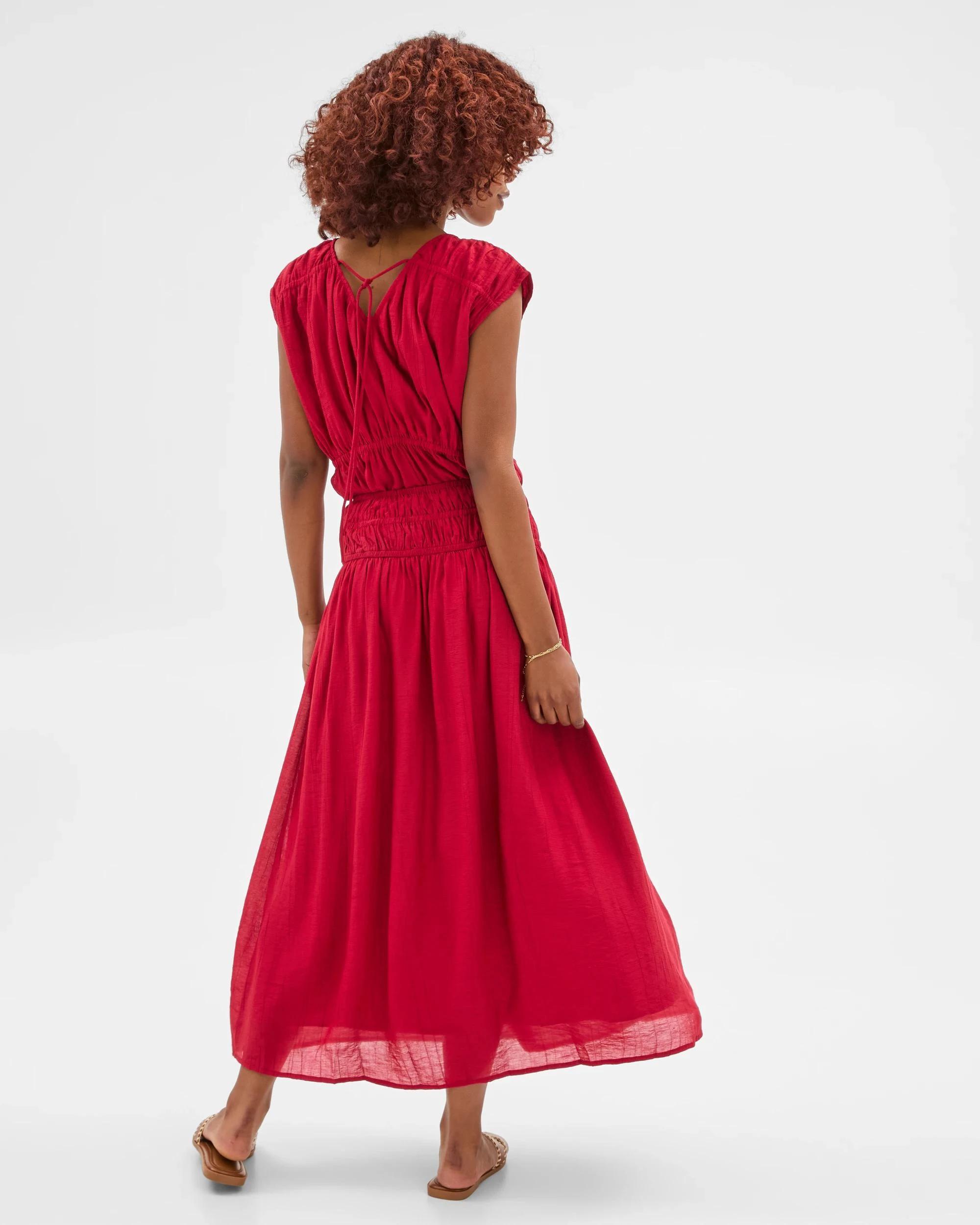 4 Target Petites Crinkle Midi Skirt CRIMSON, 4 of 6