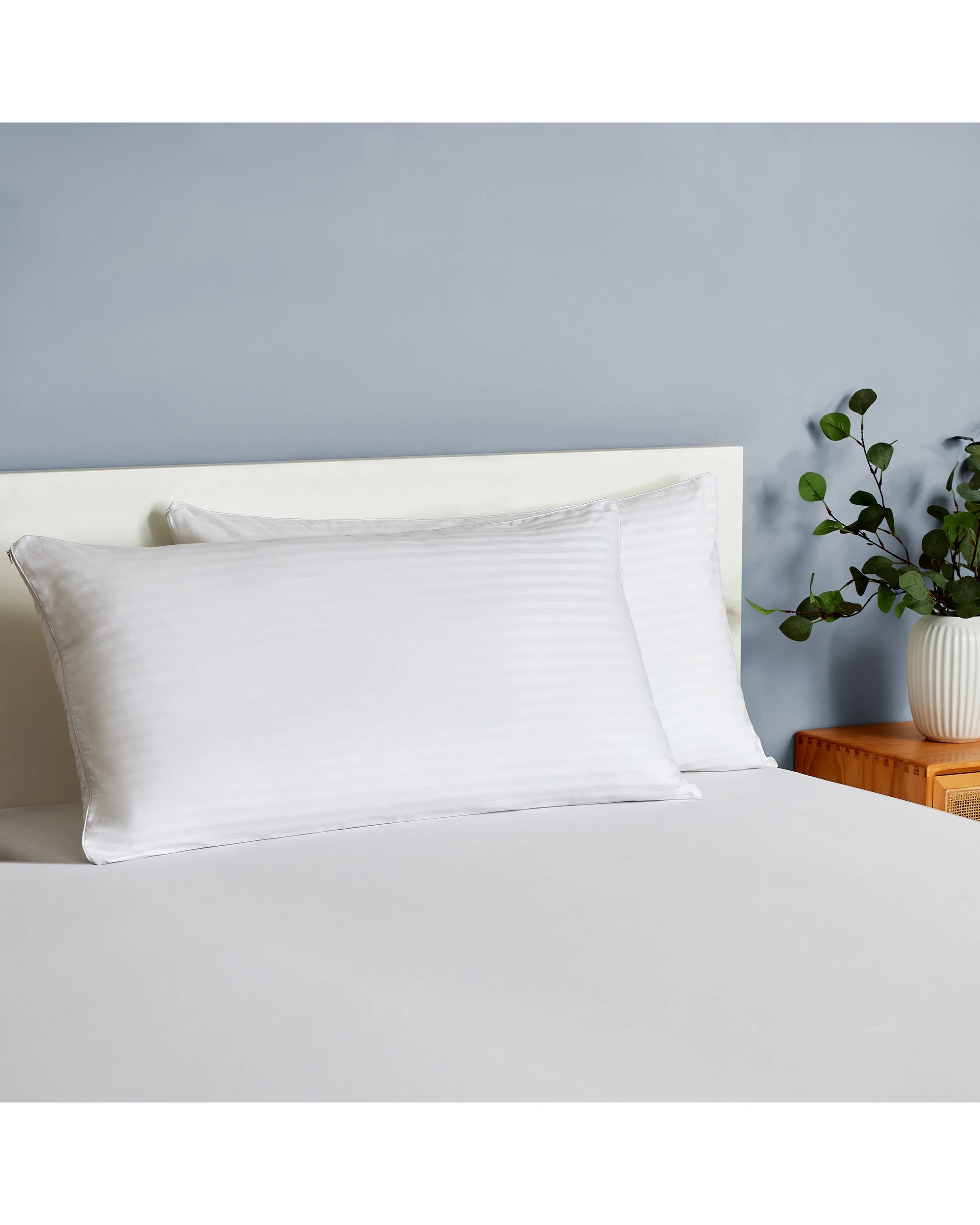 1 Dreamaker Premium 100% Cotton King Pillow Protector Twin Pack 50x90cm - White, 1 of 6