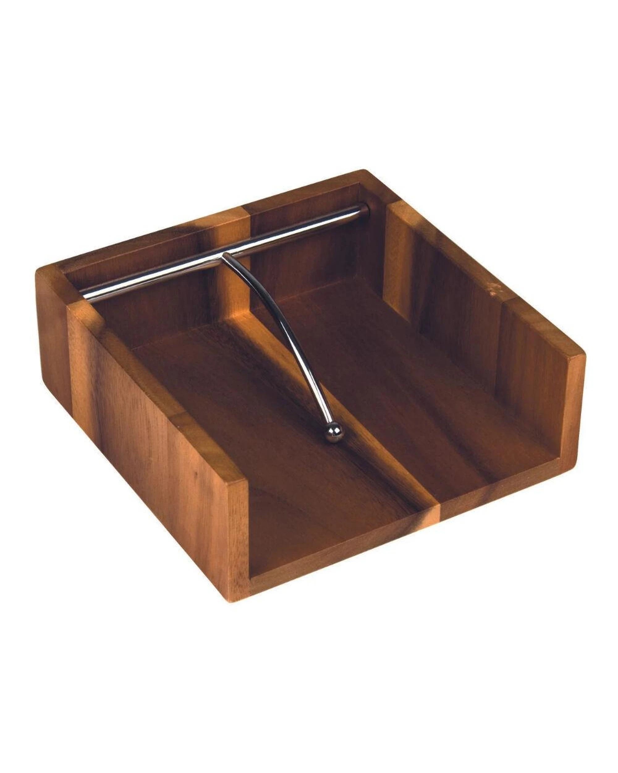 1 Davis & Waddell Acacia Wood Napkin Holder 19x19x6cm, 1 of 2
