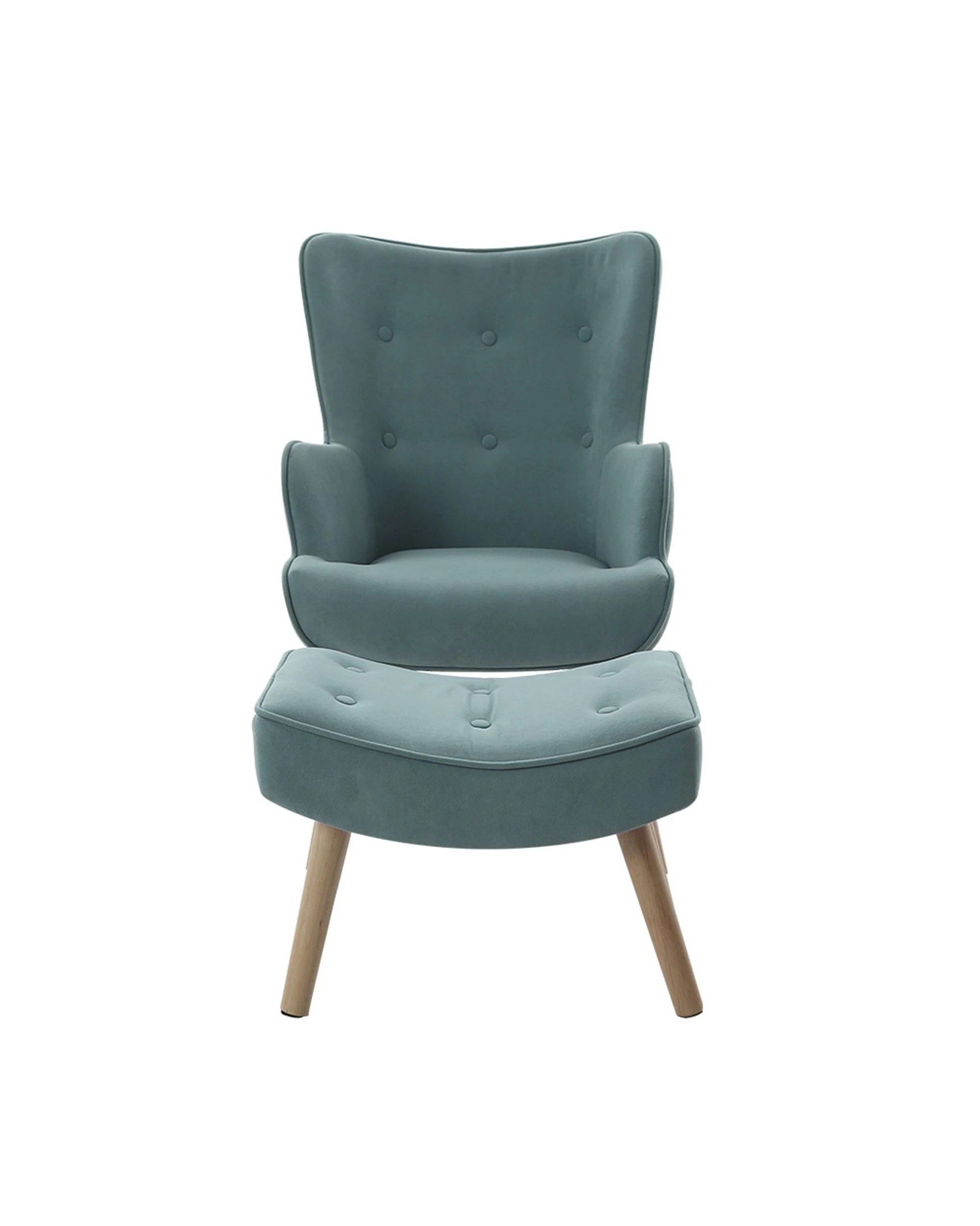 3 Artiss Armchair Set with Ottoman  Lansar - Blue, 3 of 5