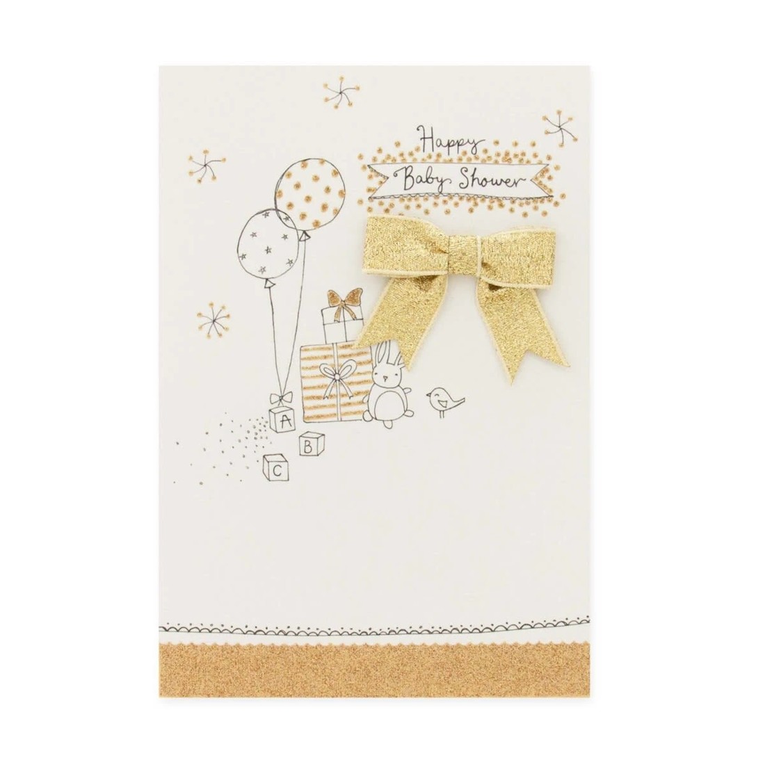 3 Connections from Hallmark Baby Shower Card - Glistening Gold, 3 of 3