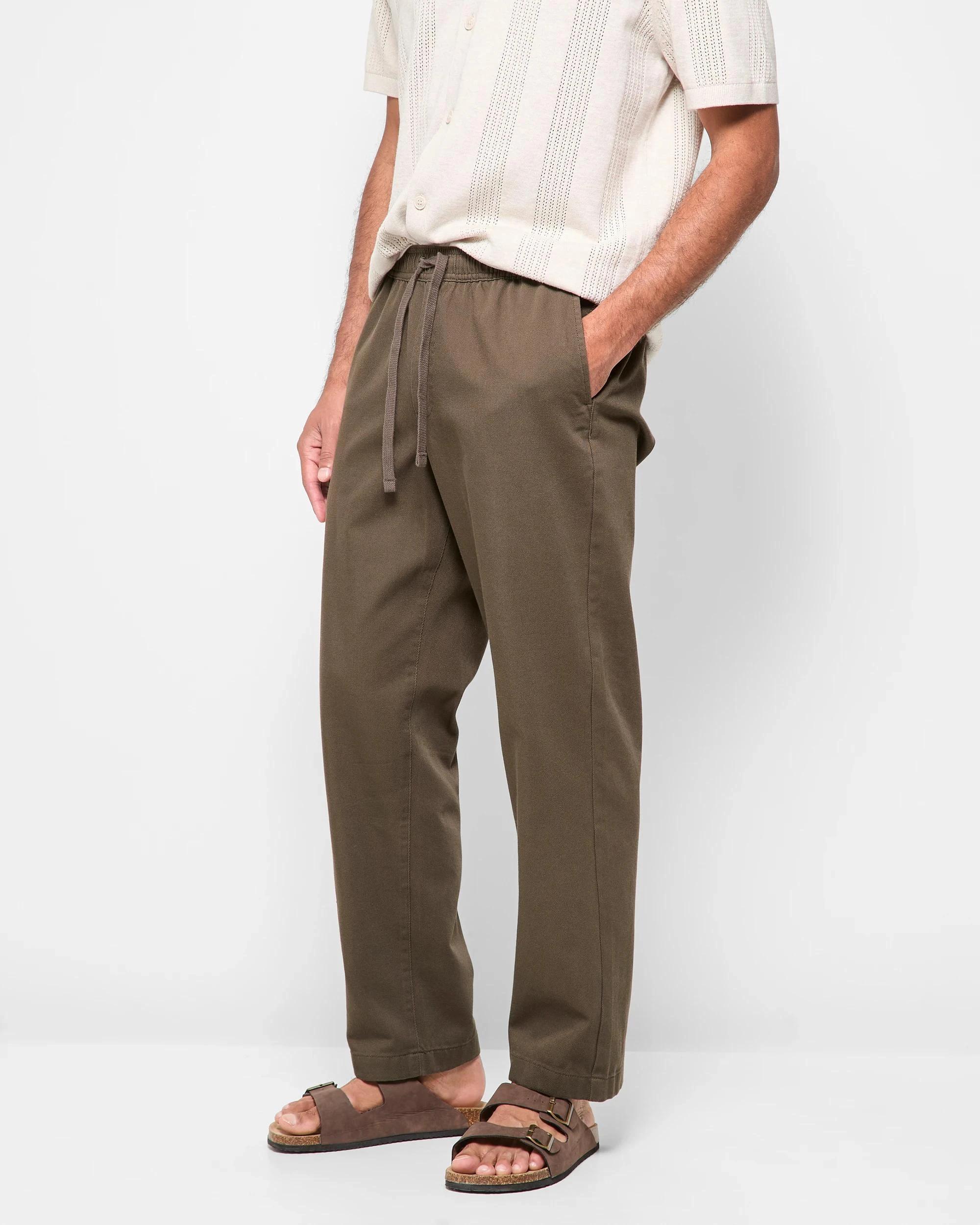 3 Target Australian Cotton Relaxed Twill Pants DARK OLIVE, 3 of 5