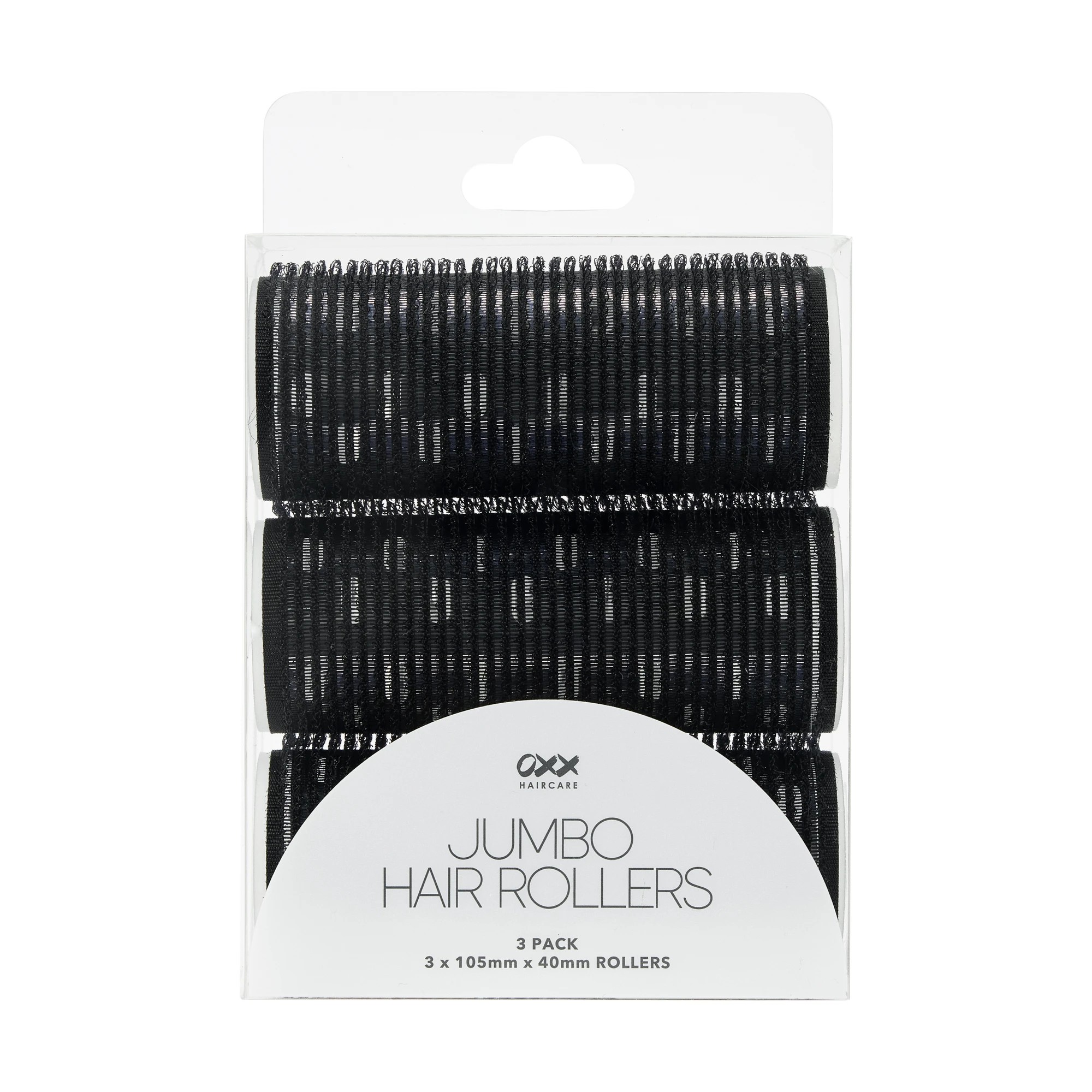 1 OXX Haircare 3 Pack Jumbo Hair Rollers - Black, 1 of 4