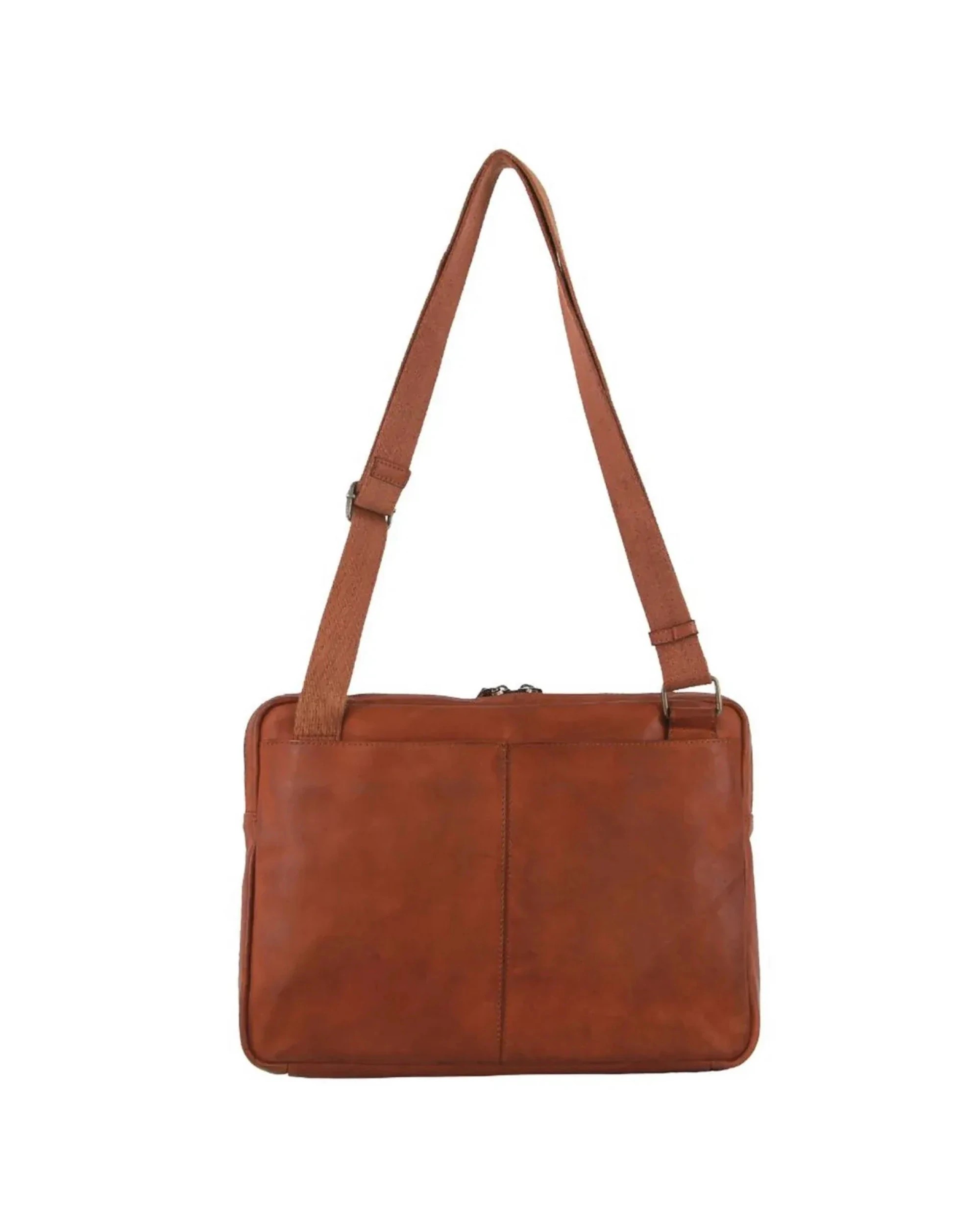 2 Pierre Cardin Mens Italian Leather Business Computer Laptop Bag in Cognac, 2 of 5