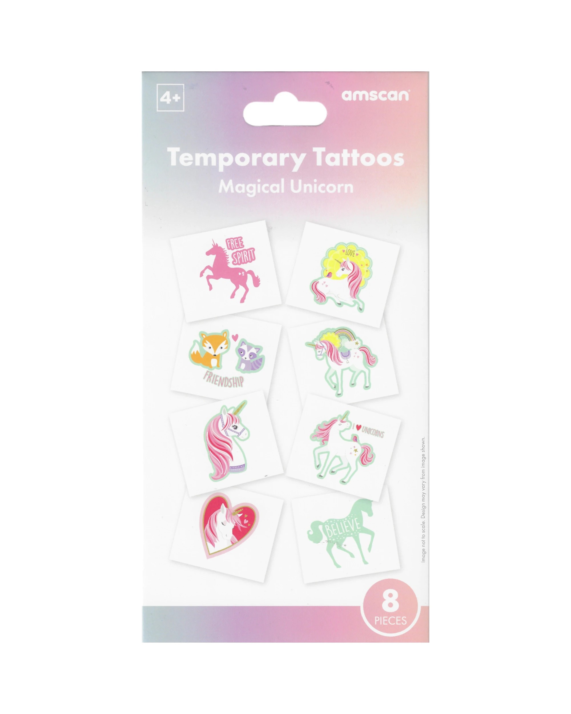 2 Amscan Magical Unicorn Party Tattoos Pack of 8, 2 of 3