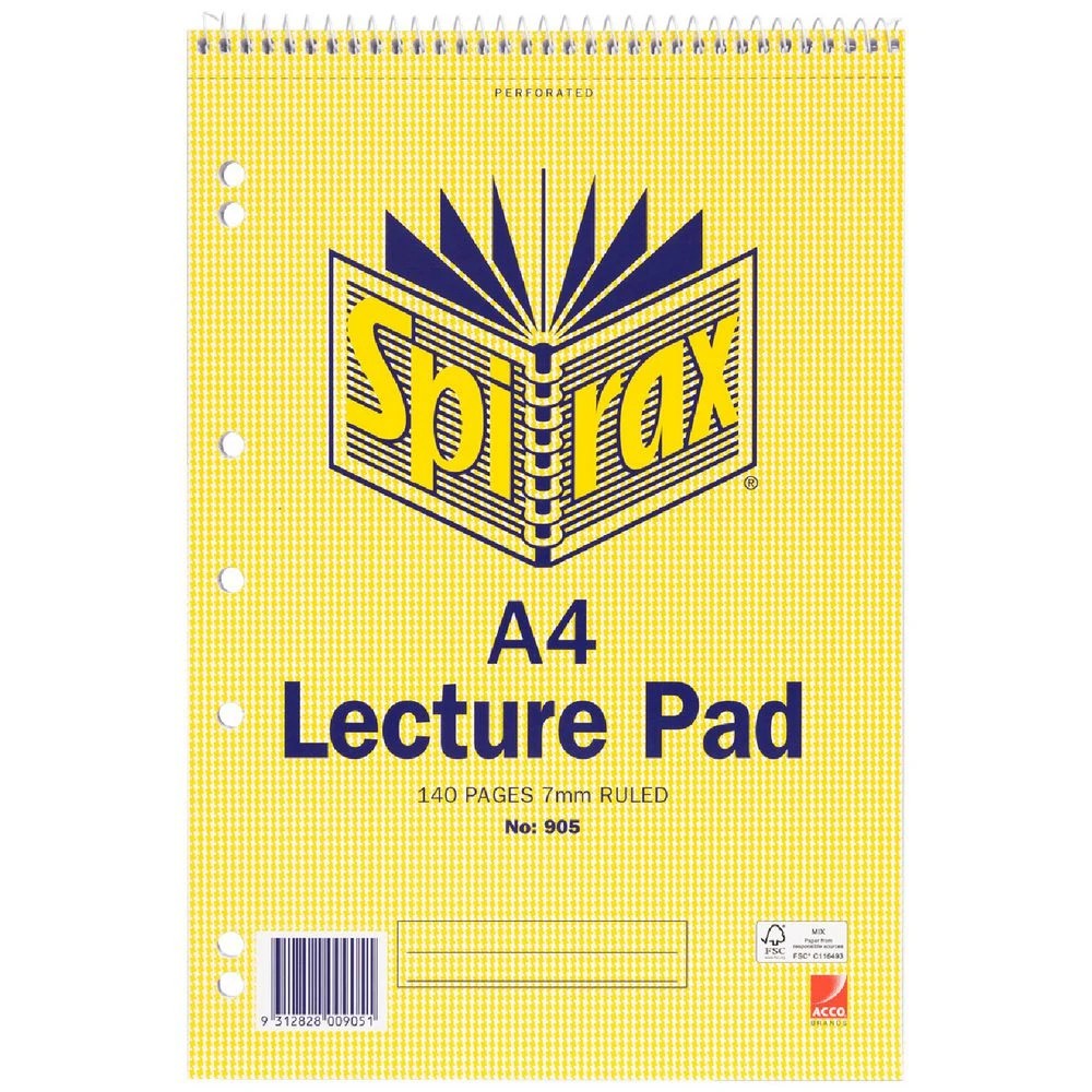 1 Spirax A4 No. 905 Lecture Pad 140 Page, 1 of 3