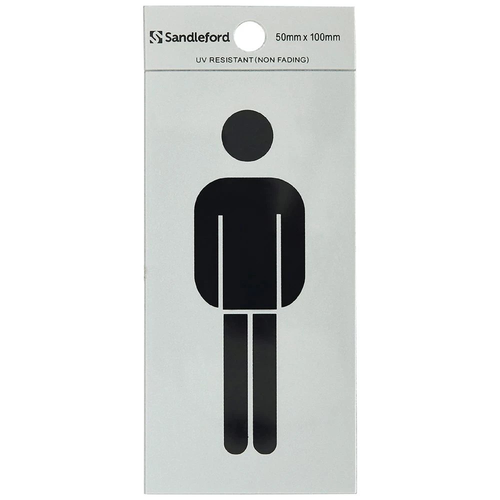 1 Sandleford Men Symbol Self-adhesive Sign 100 x 50mm, 1 of 1