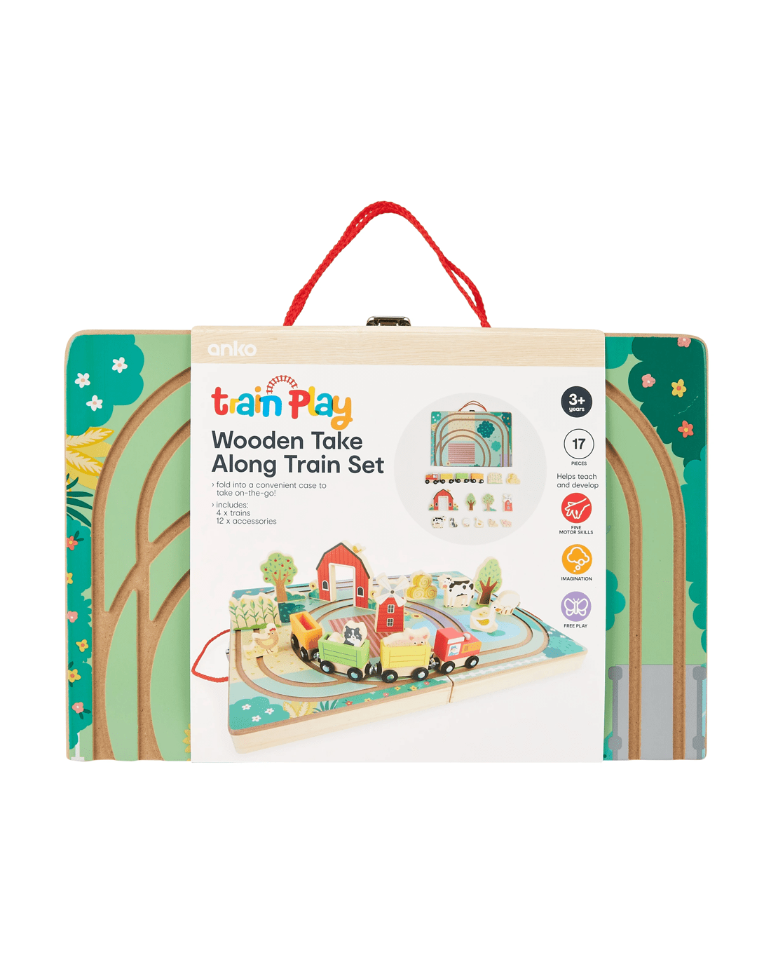 8 17 Piece Wooden Take Along Train Set, 8 of 8