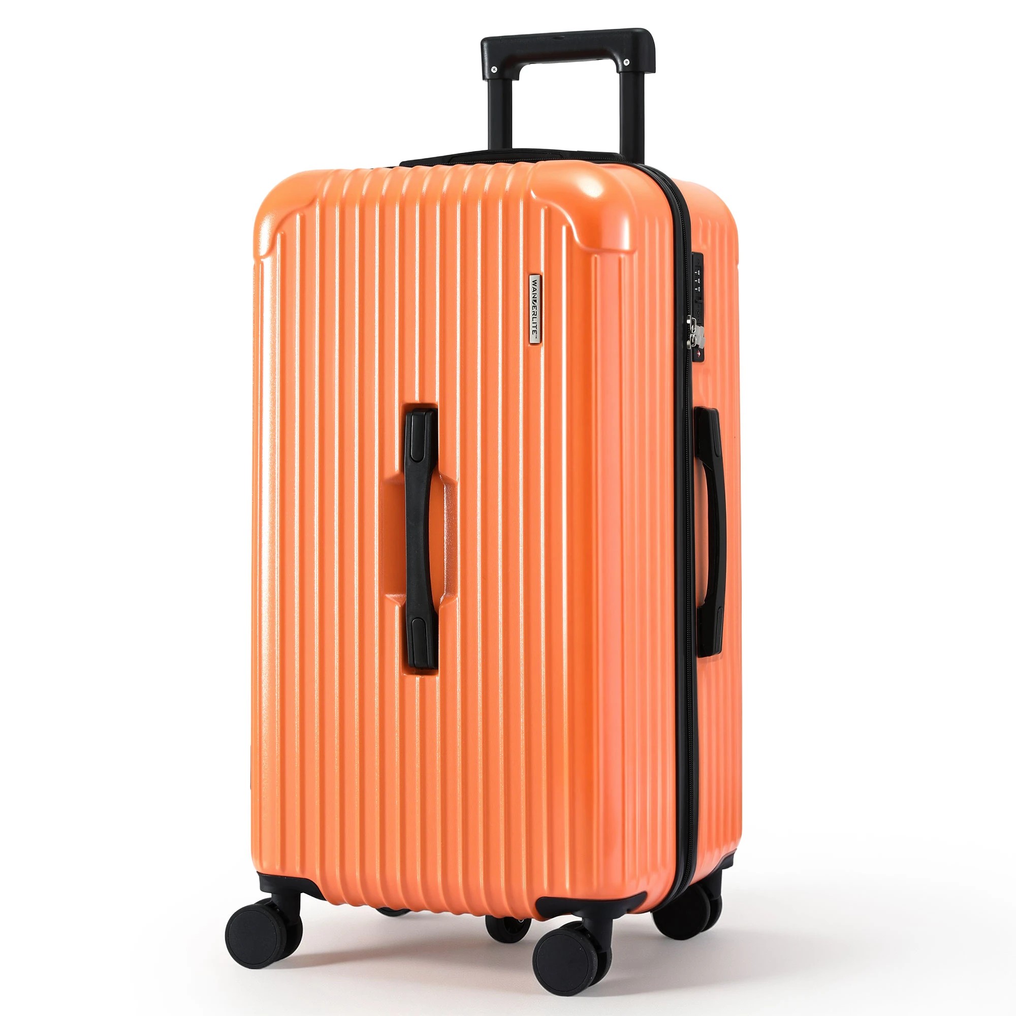 1 Wanderlite 28" Trunk Luggage Suitcase Travel 5 Wheels Type-C Port TSA - Orange, 1 of 4