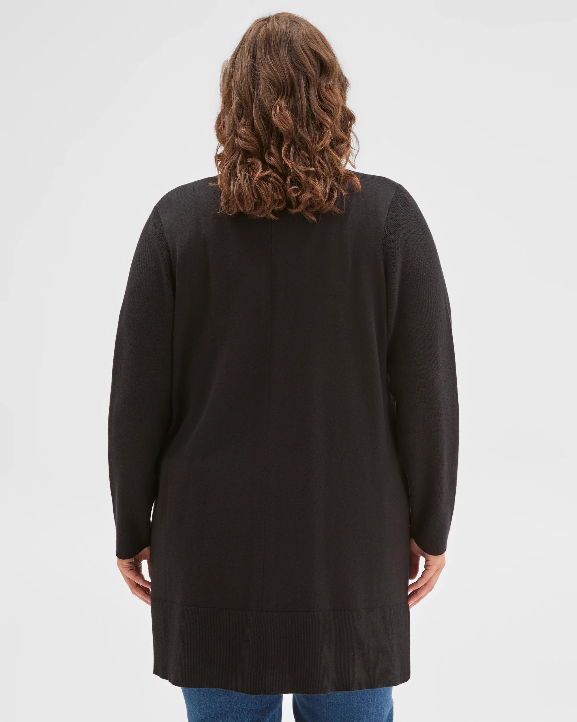 4 Target Curve Plus Size Edge To Edge Rib Cardigan BLACK, 4 of 6