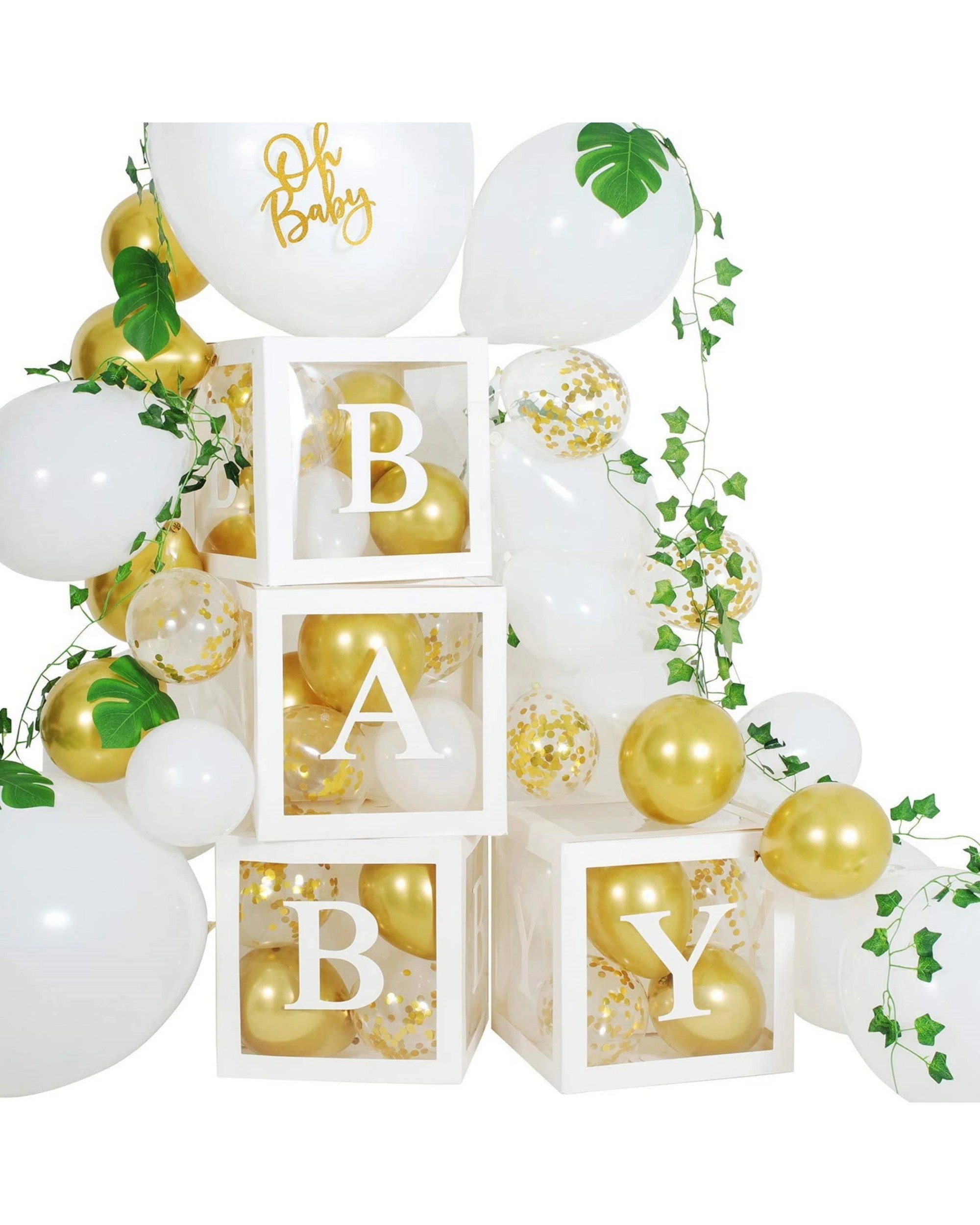 4 Partyrama White Balloon Box 30cm - White, 4 of 5