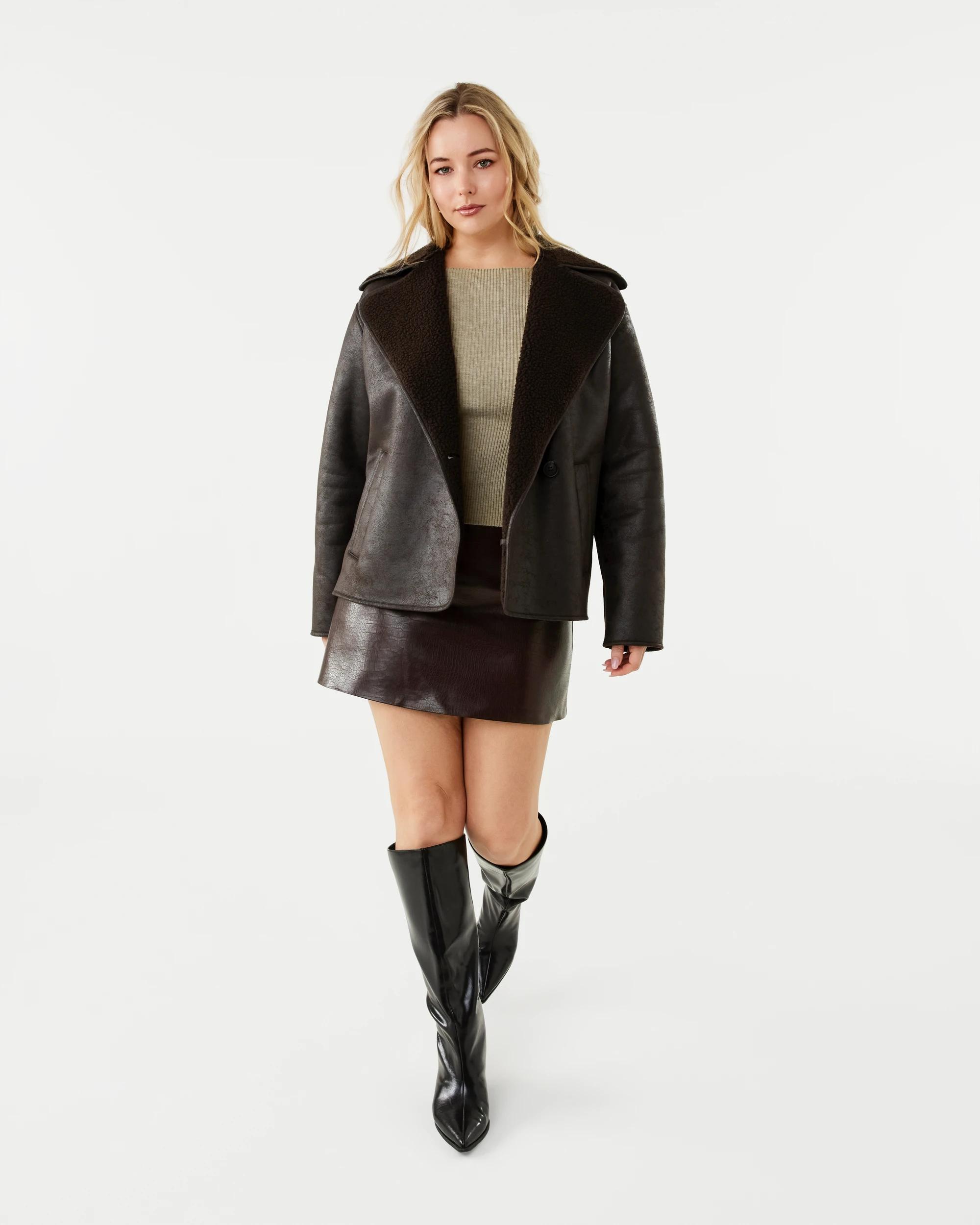 2 PU Croc Mini Skirt Brown Croc, 2 of 7