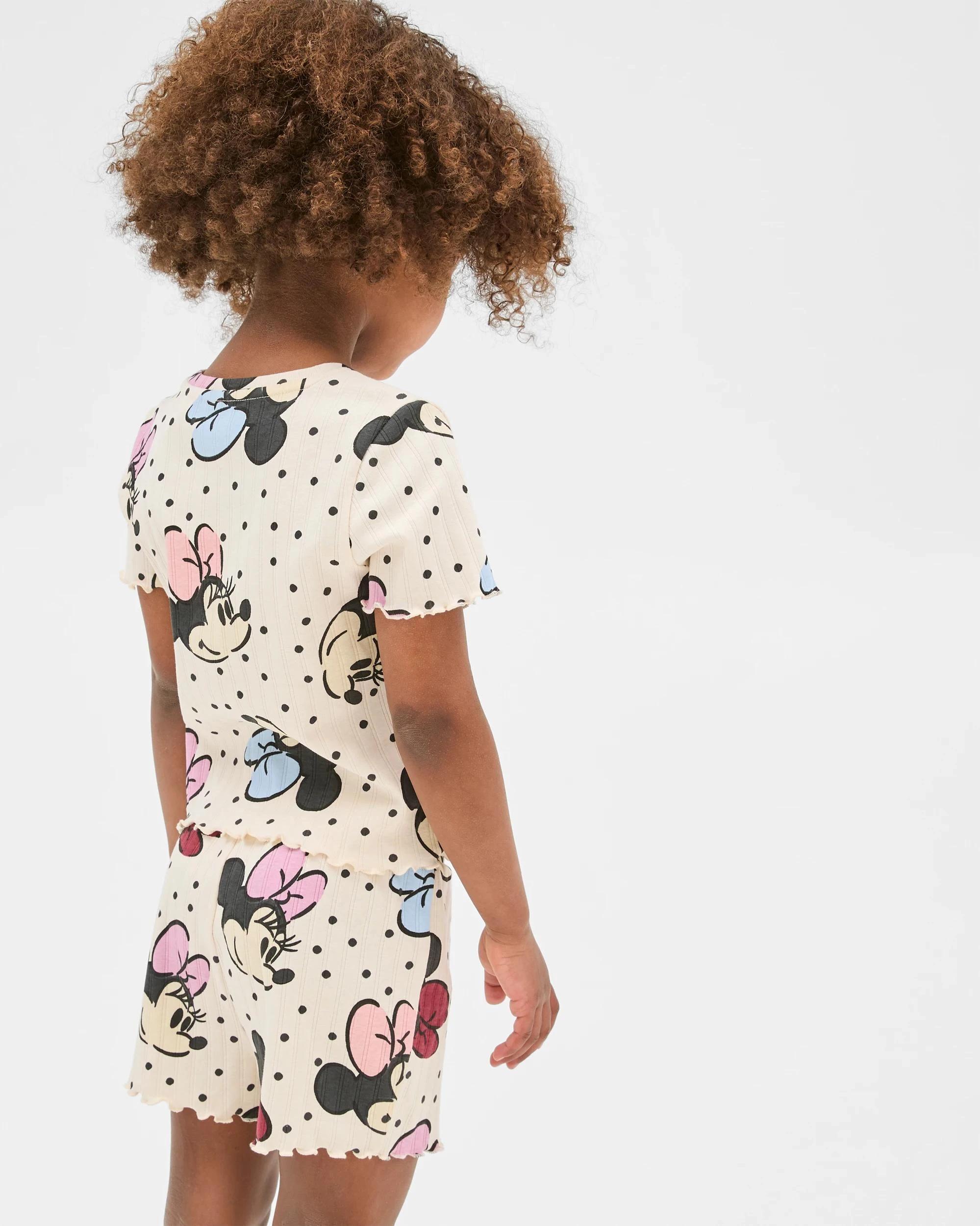 4 Disney Australian Cotton Younger Girls Rib Pyjama Set MINNIE, 4 of 7