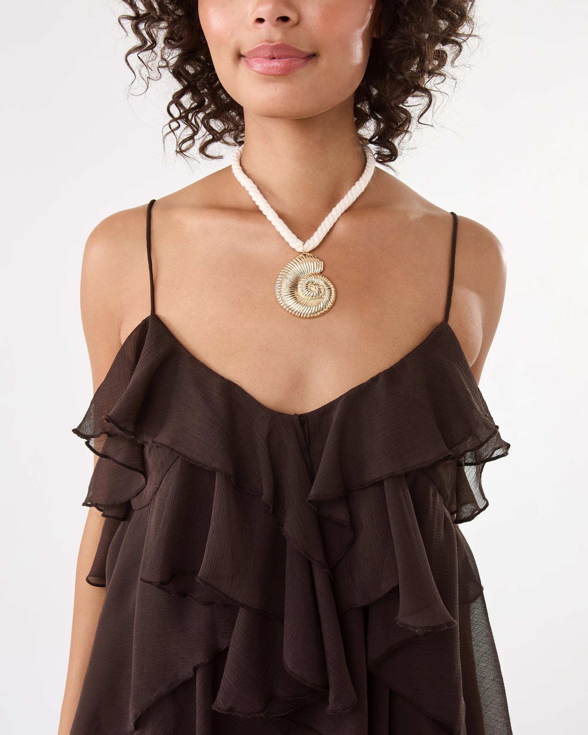 6 Chiffon Layered Mini Dress Choc Plum, 6 of 7