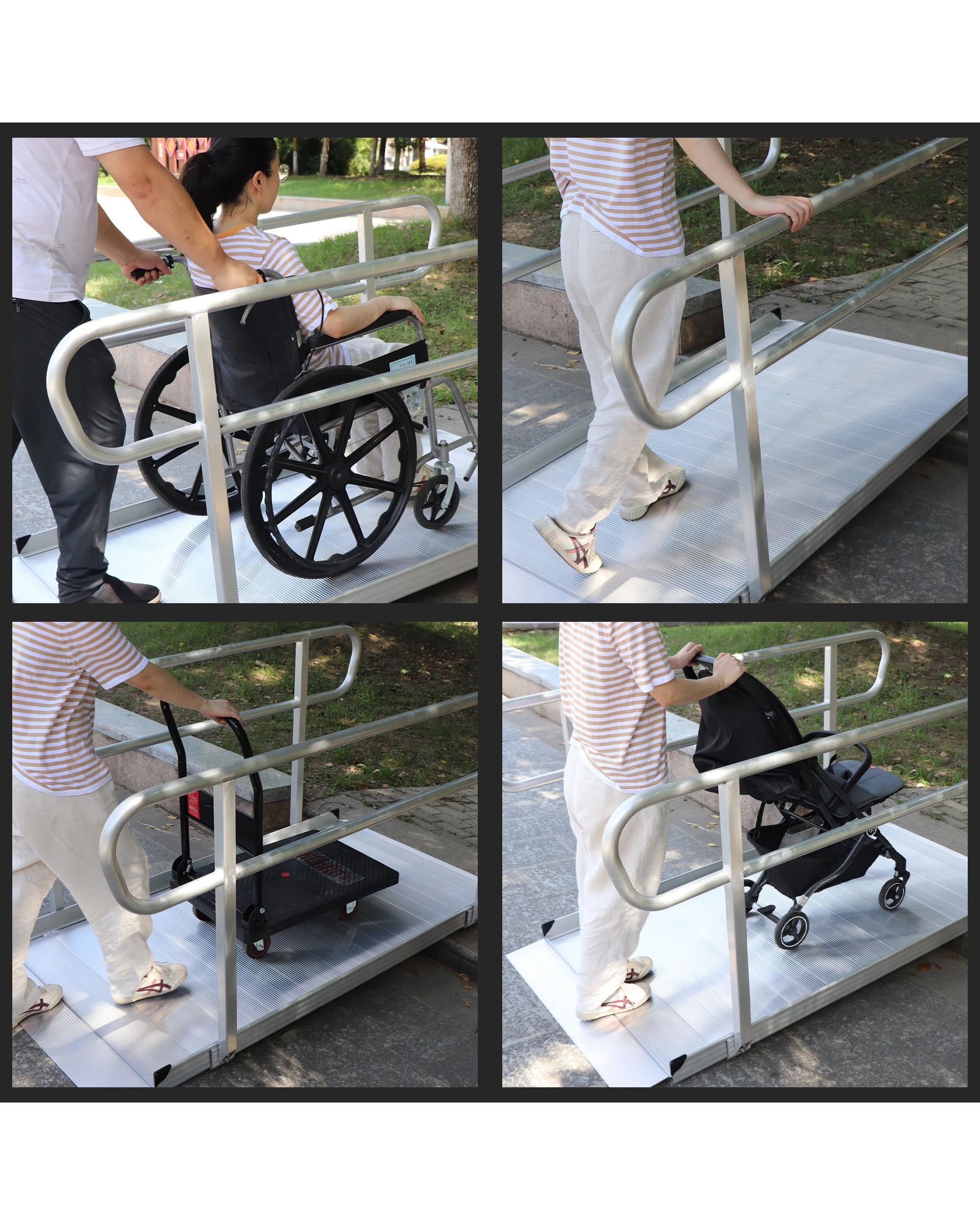 6 Kartrite 6ft Aluminium Wheelchair Ramp with Handrails 386kg Capacity, 6 of 6
