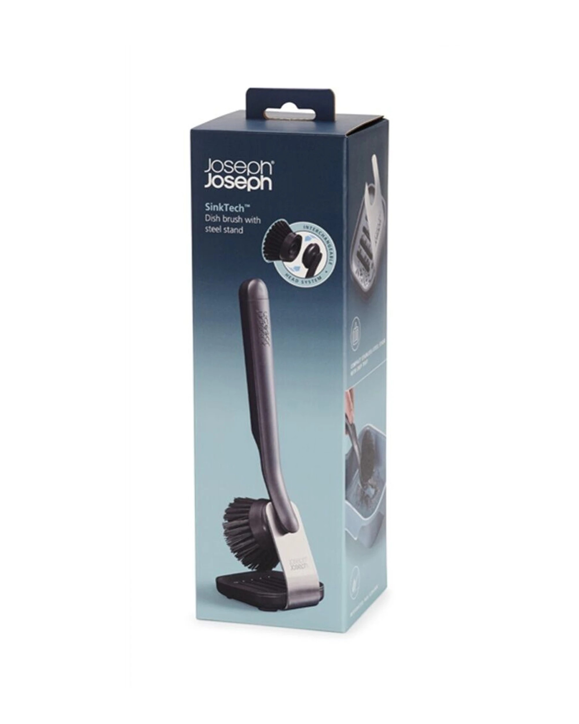 4 Joseph Joseph SinkTech Kitchen Dish Brush 2PK With Steel Stand Stain-Resistant Graphite - Grey, 4 of 7