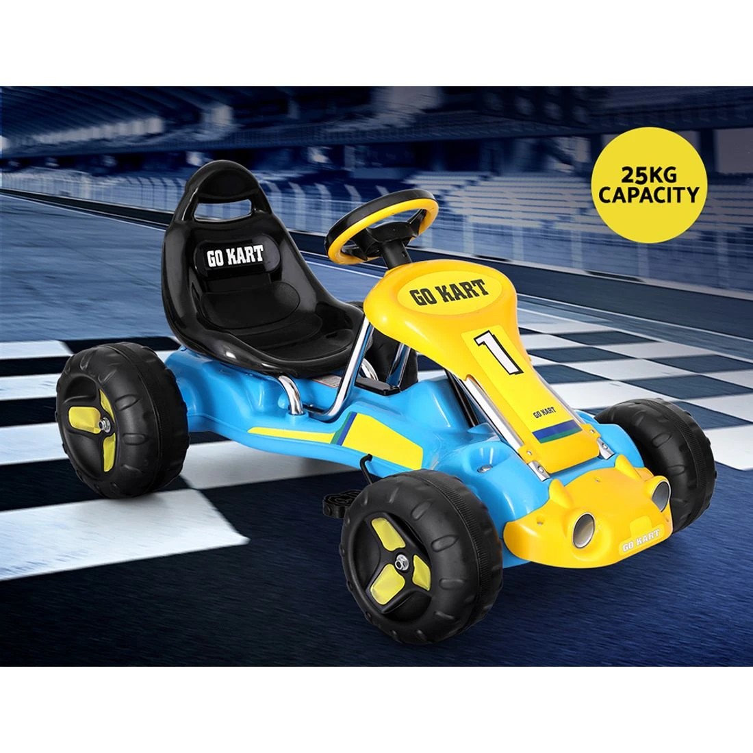 4 Rigo Kids Pedal Go Kart Ride On Toys Racing Car Plastic Tyre - Blue, 4 of 5
