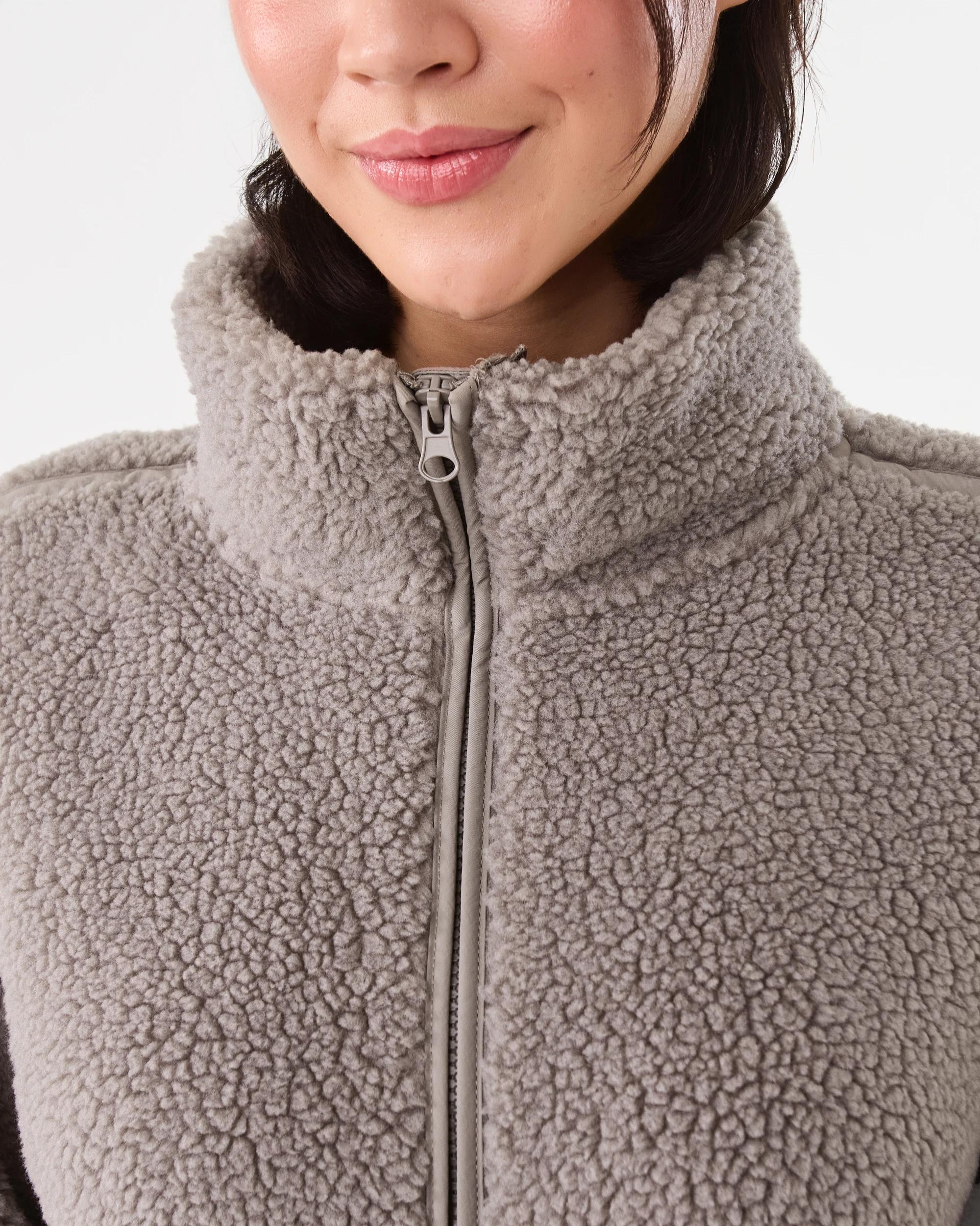 6 Active Womens Outdoor Sherpa Jacket Brn Drift, 6 of 10